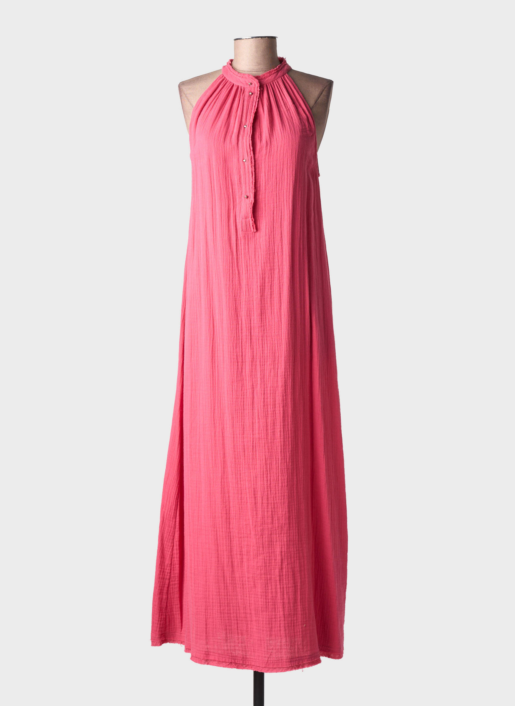 Rochie lungă fără mâneci fără mâneci roz OTTOD'AME femeie