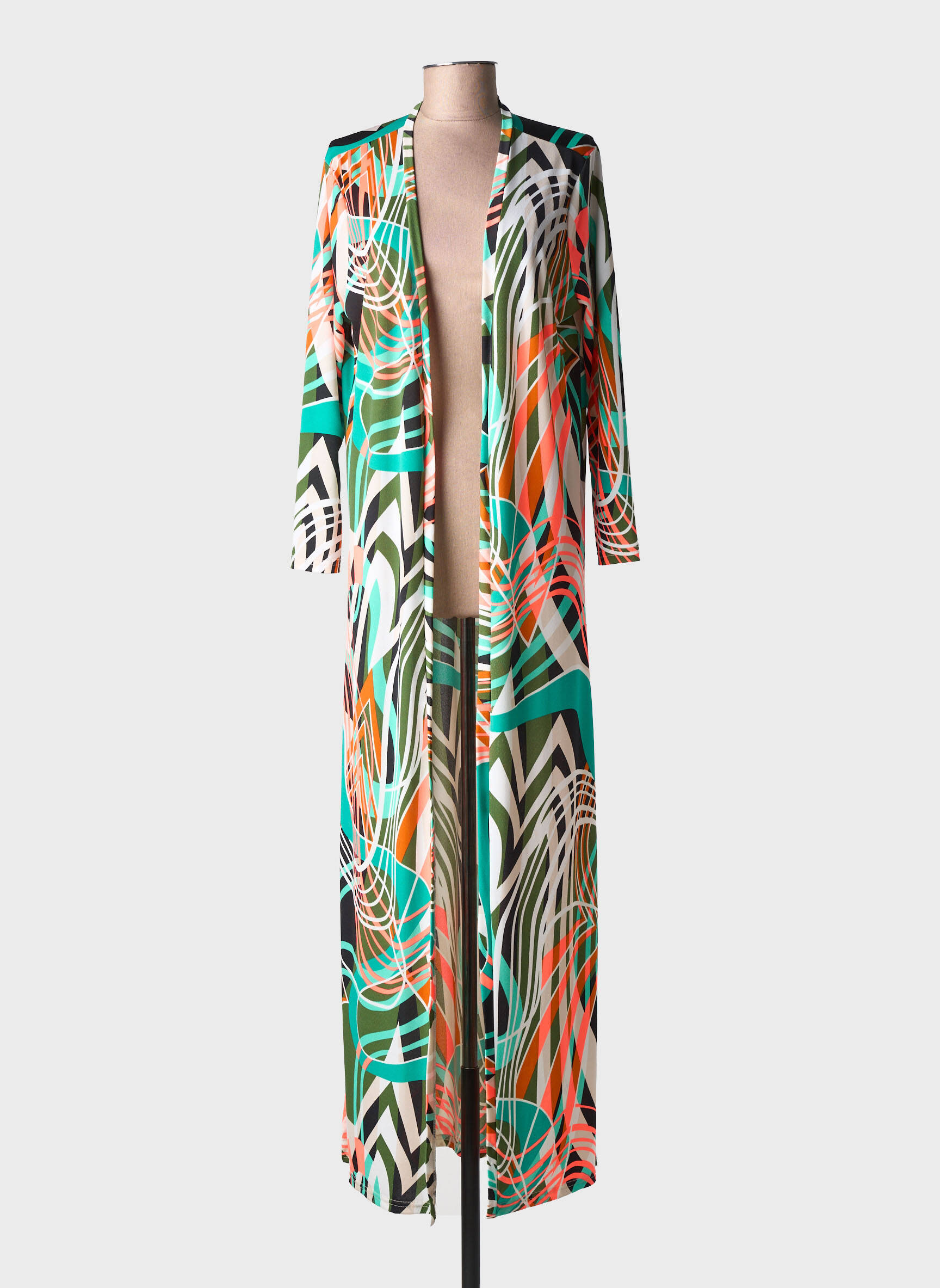 Jachete kimono mâneci lungi verde AU SOLEIL DE ST TROPEZ femeie