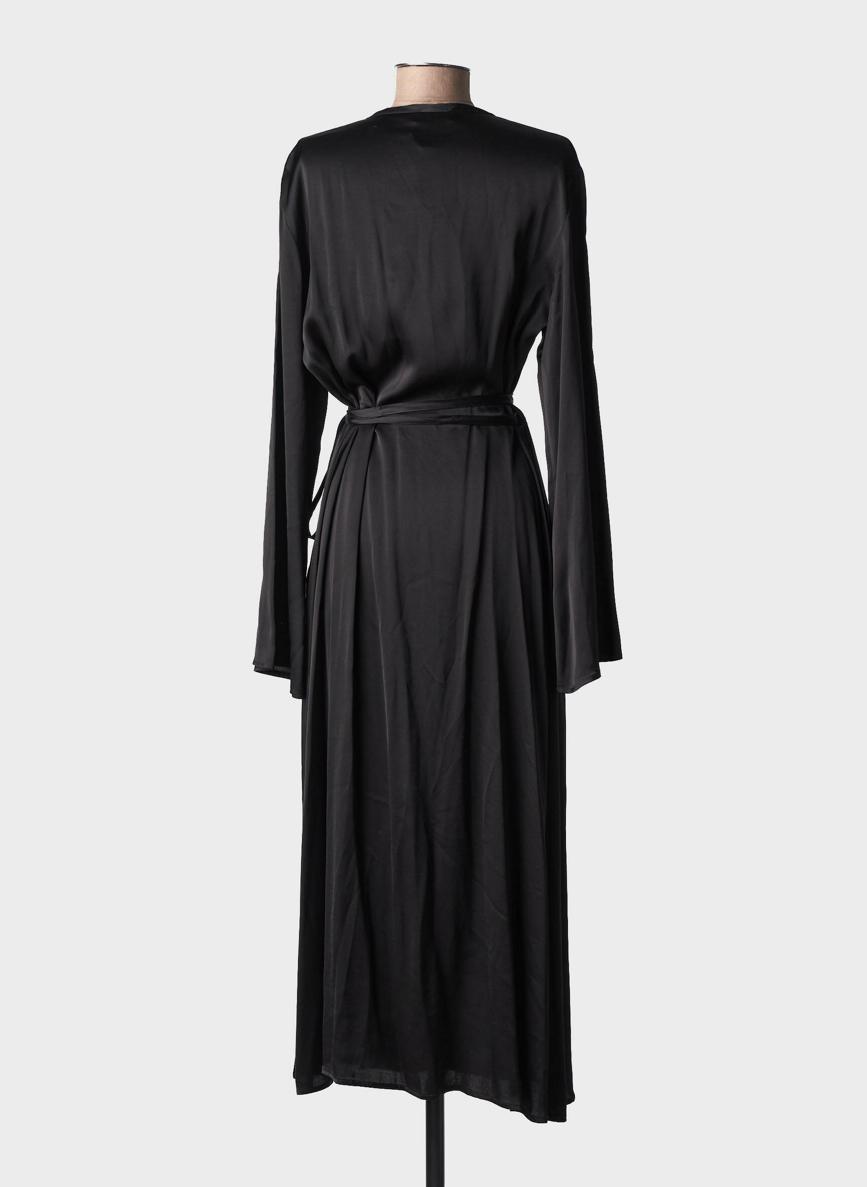 Rochie lungă mâneci lungi mâneci lungi negru OTTOD'AME femeie