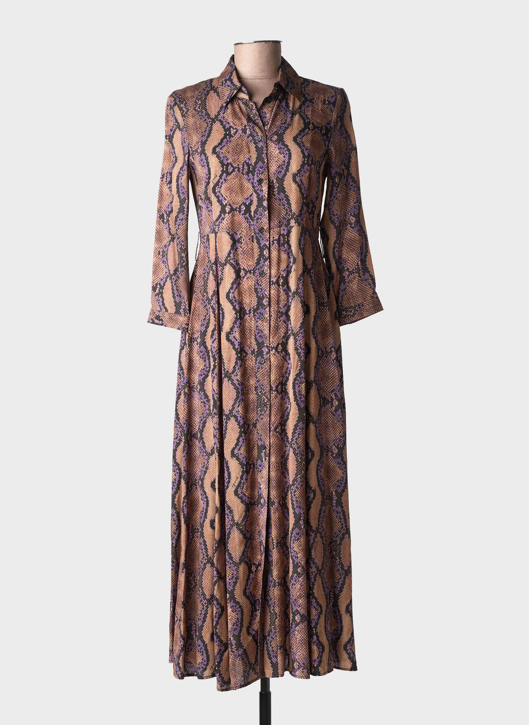 Rochie lungă mâneci lungi mâneci lungi maro PINKO femeie