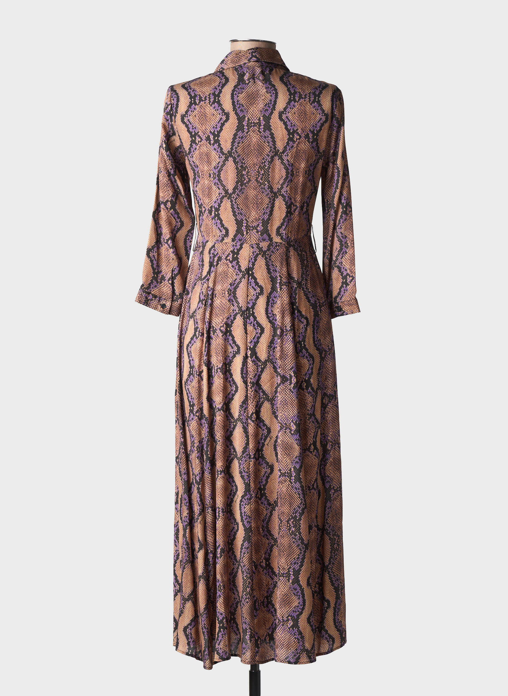 Rochie lungă mâneci lungi mâneci lungi maro PINKO femeie