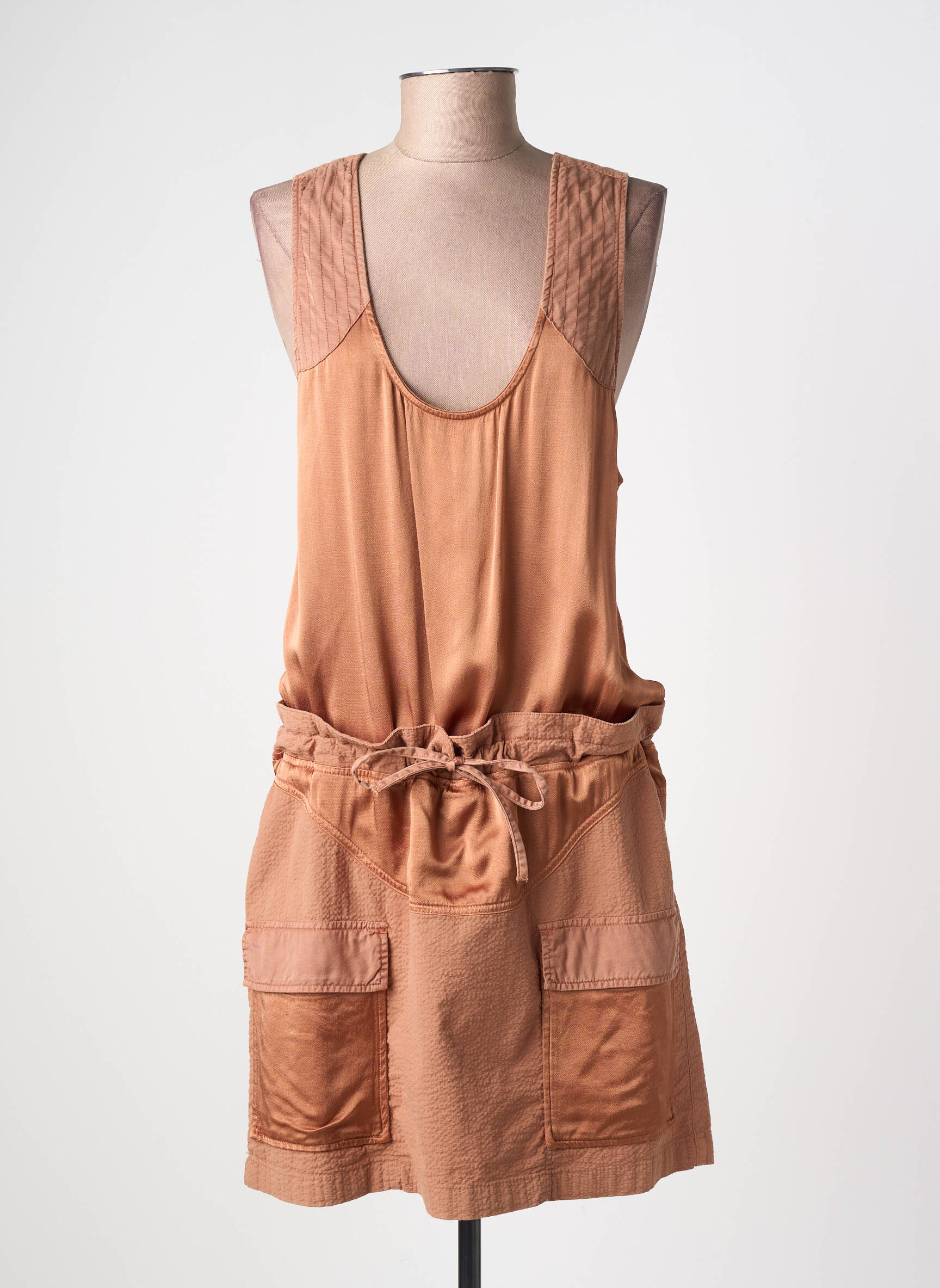 Rochie scurtă fără mâneci fără mâneci maro PINKO femeie