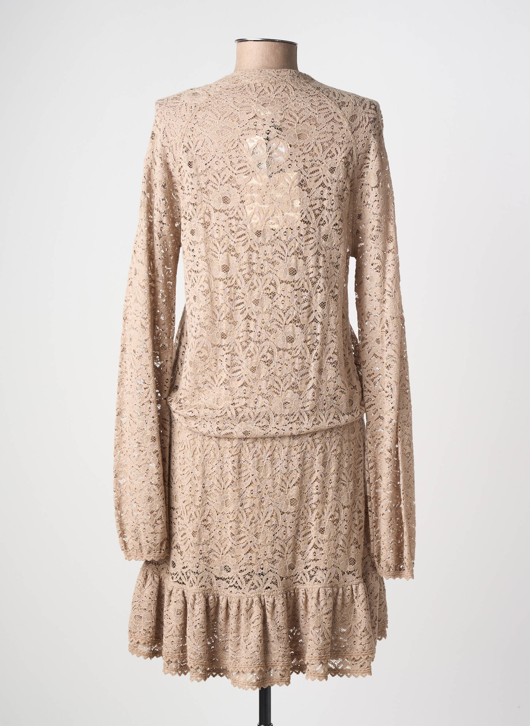 Rochie midi mâneci lungi mâneci lungi maro TI MO femeie