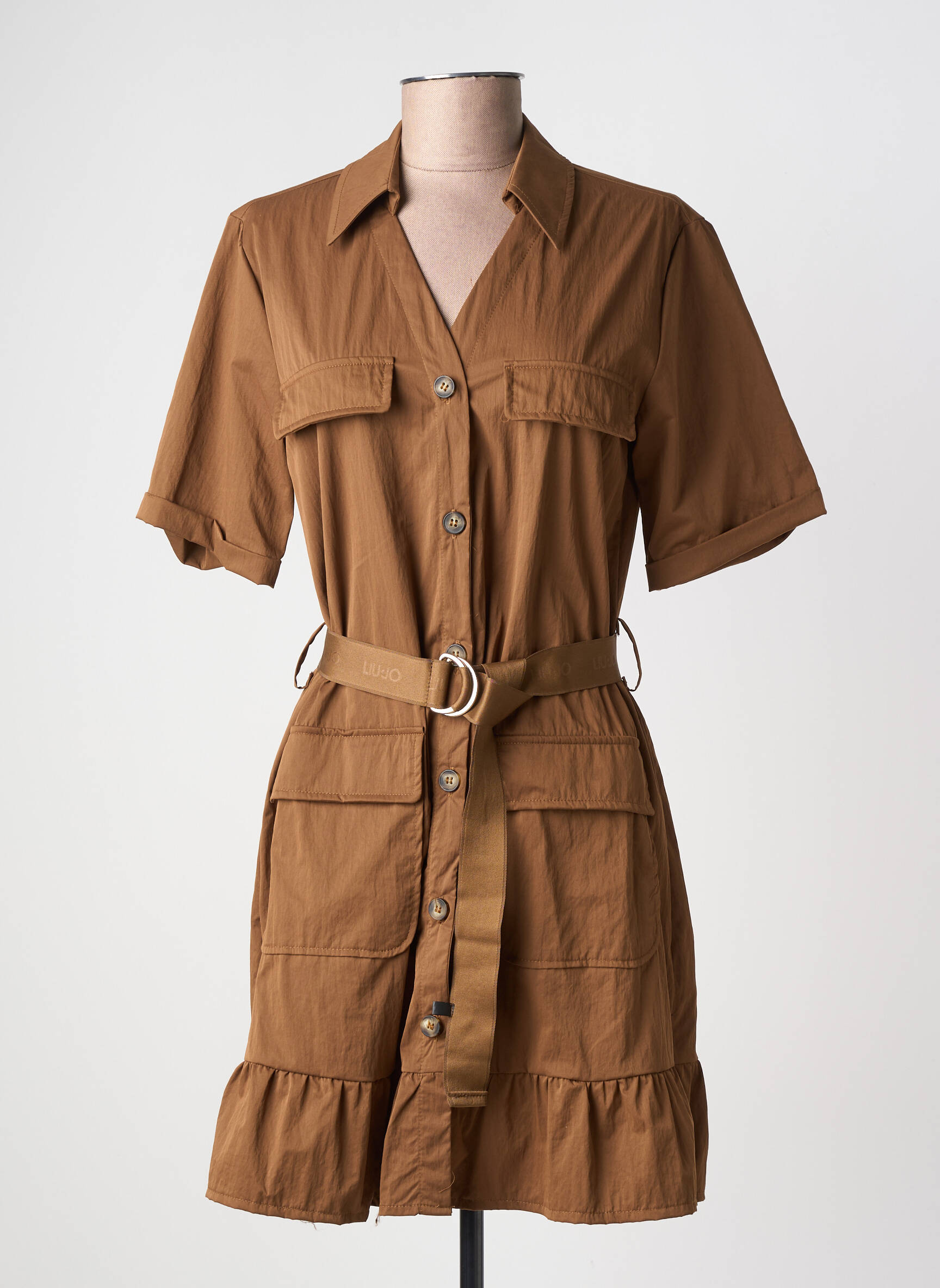 Rochie scurtă mâneci scurte mâneci scurte maro LIU JO femeie