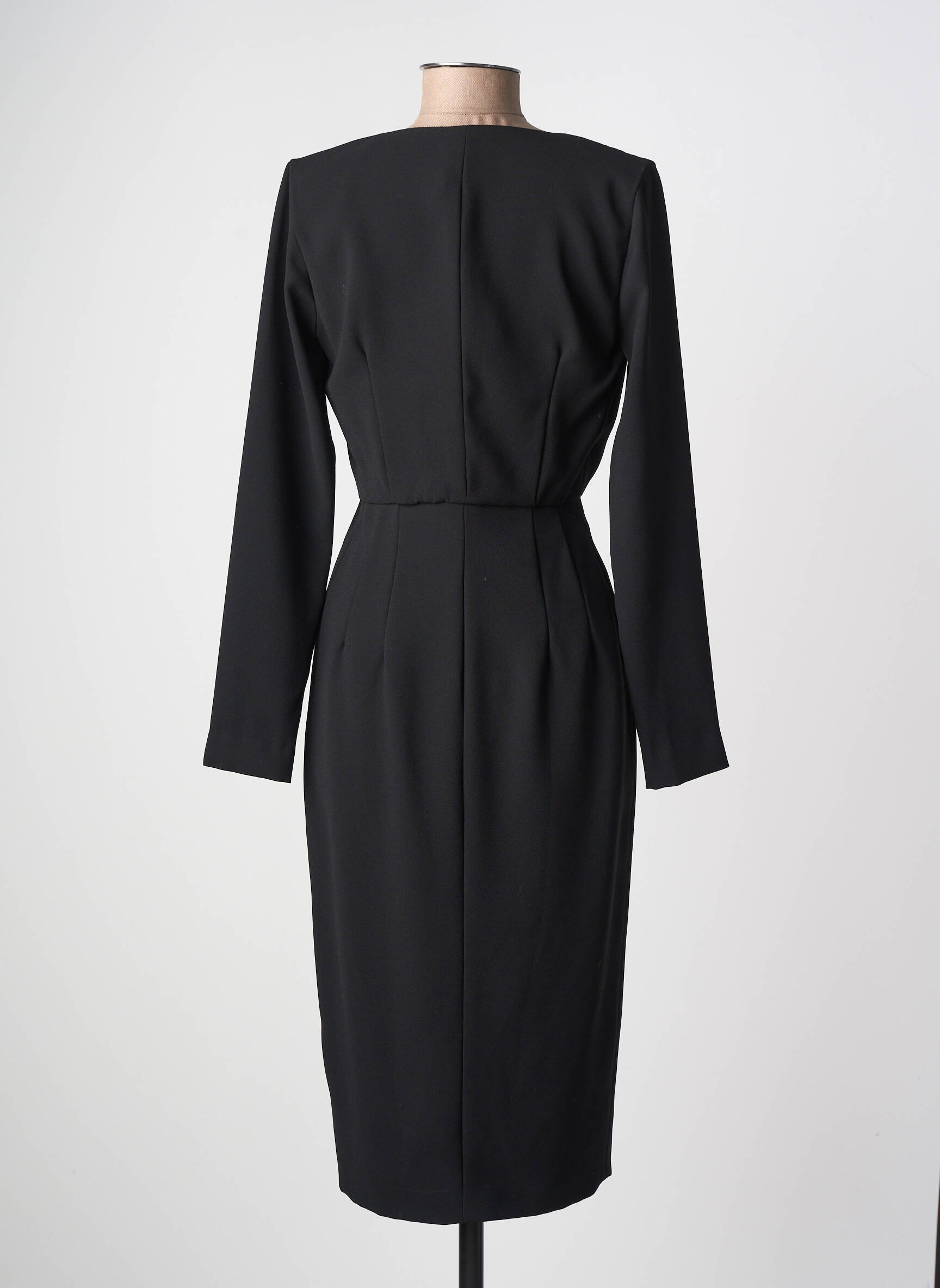 Rochie midi țesătură crep mâneci lungi negru PINKO femeie