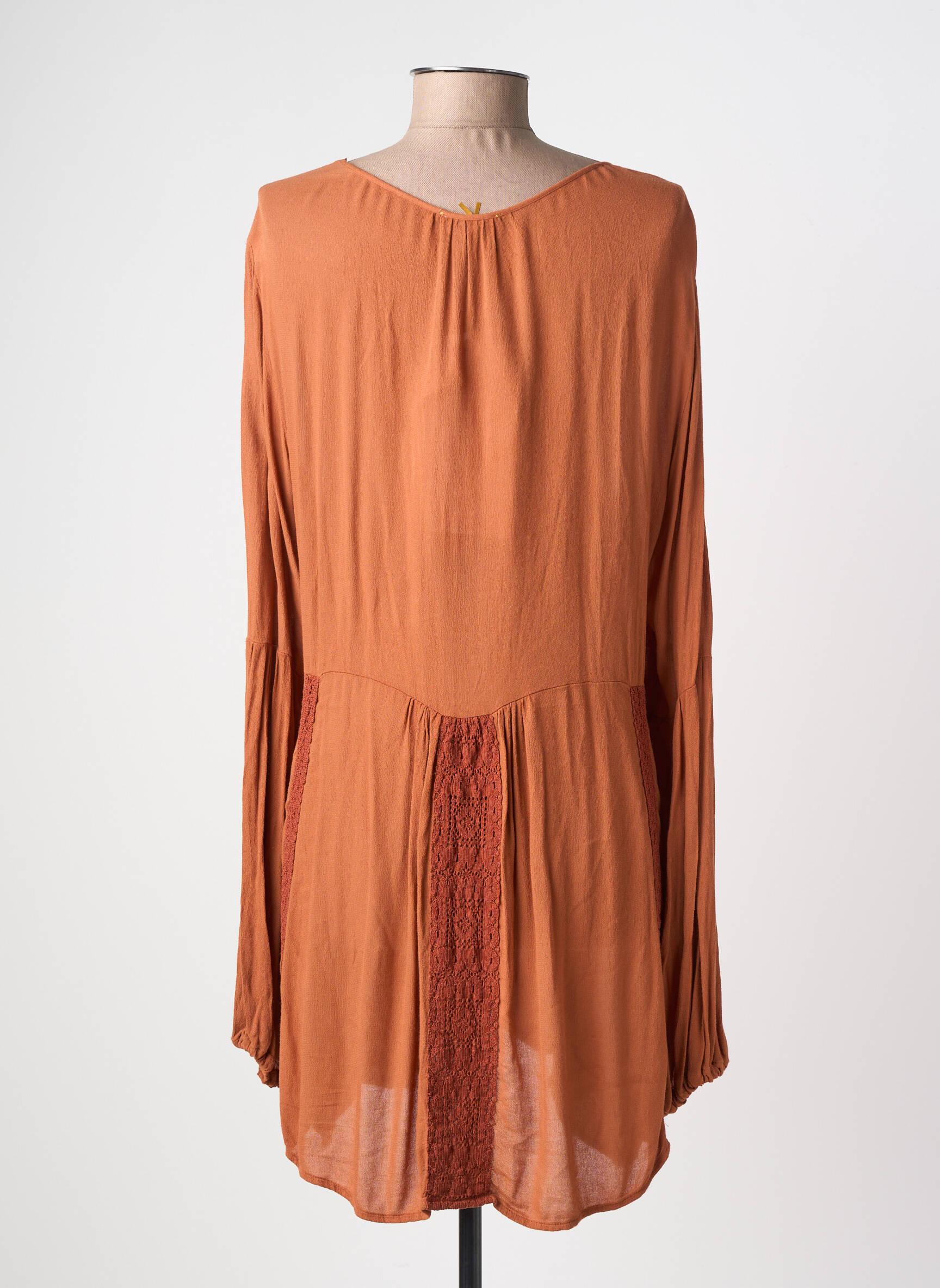 Rochie scurtă mâneci lungi mâneci lungi portocalie NOLITA femeie
