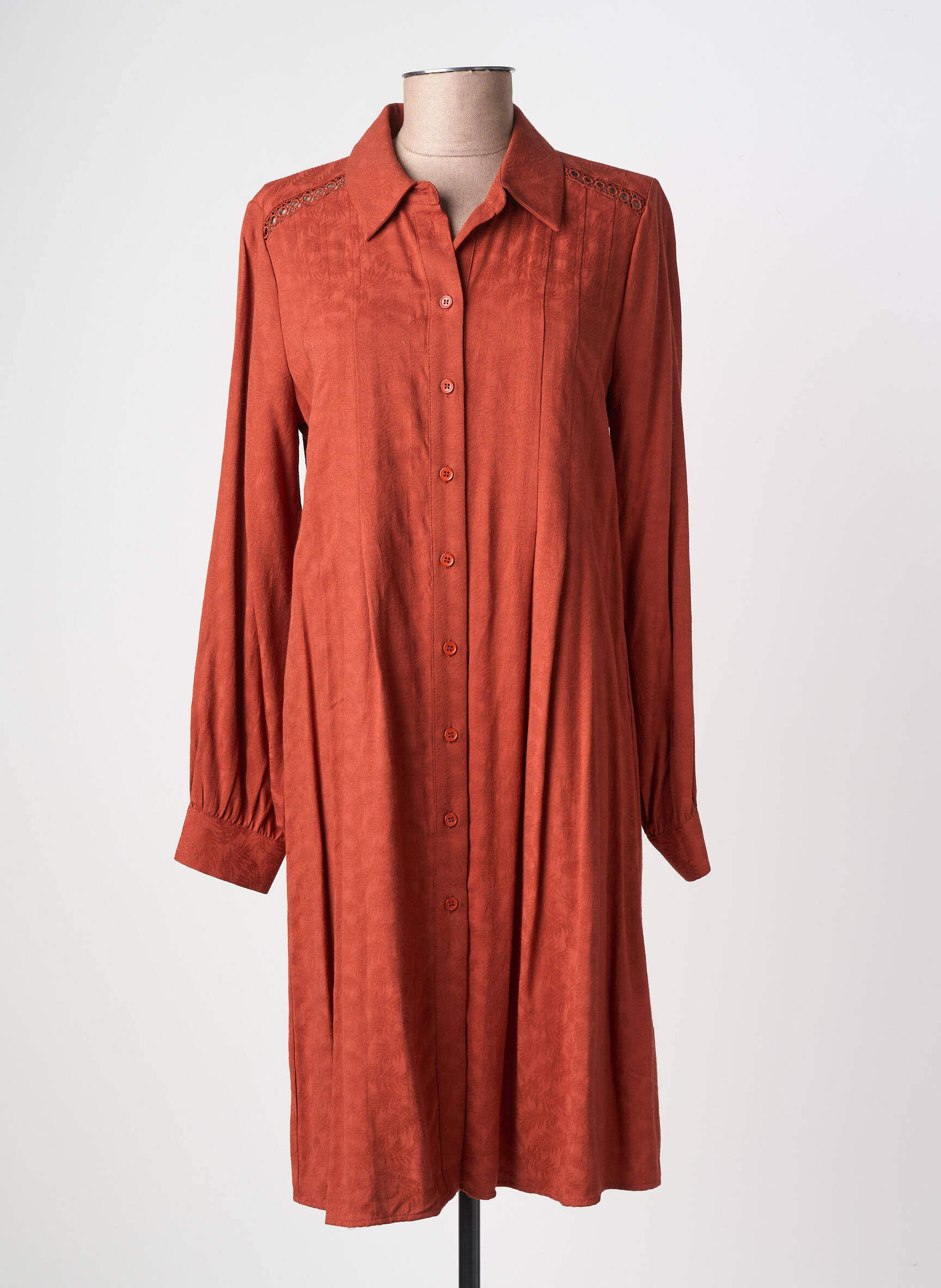 Rochie midi mâneci lungi mâneci lungi portocalie LA FEE MARABOUTEE femeie