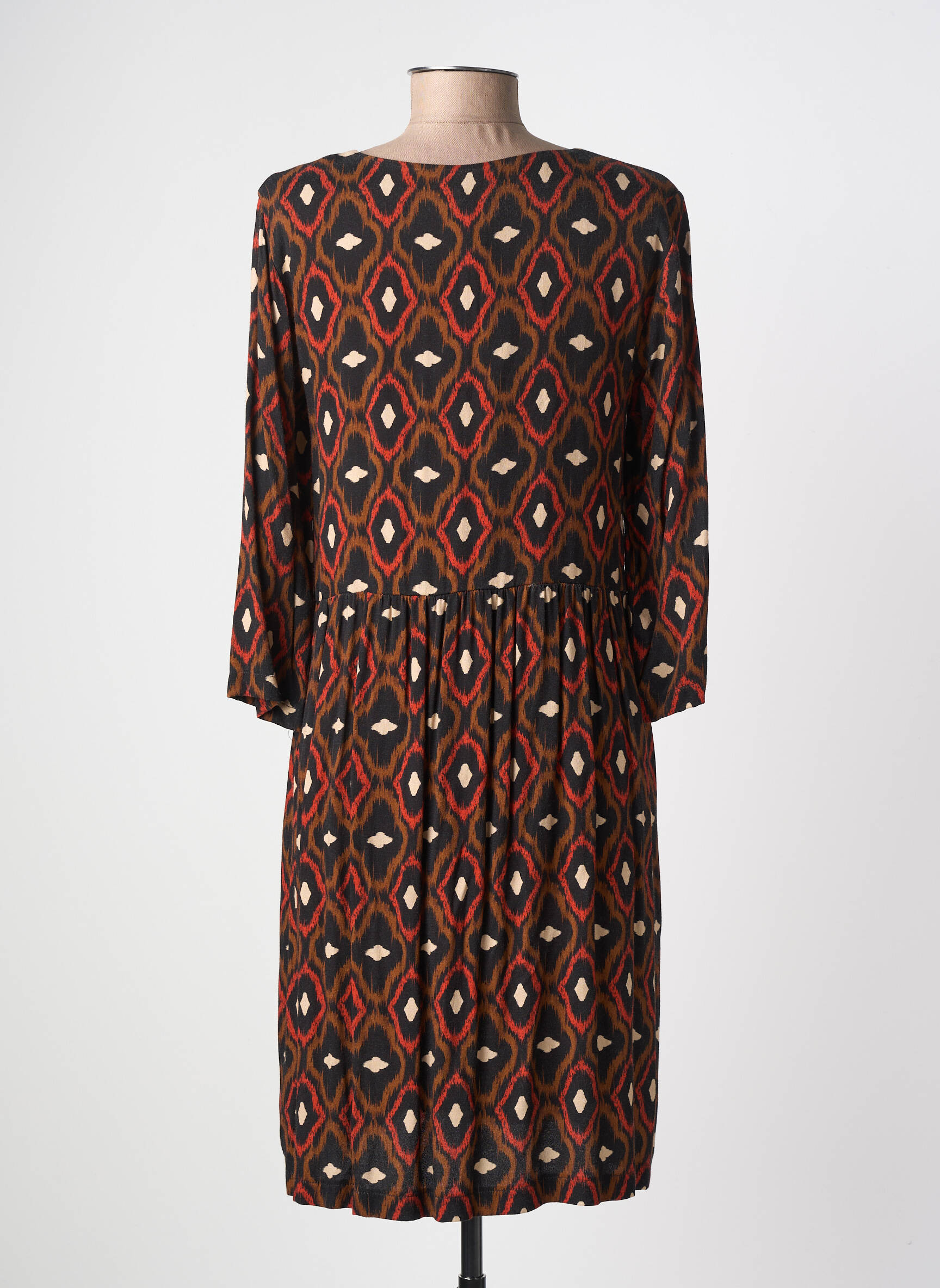 Rochie midi croială fluidă mâneci 3/4 portocalie LA FEE MARABOUTEE femeie