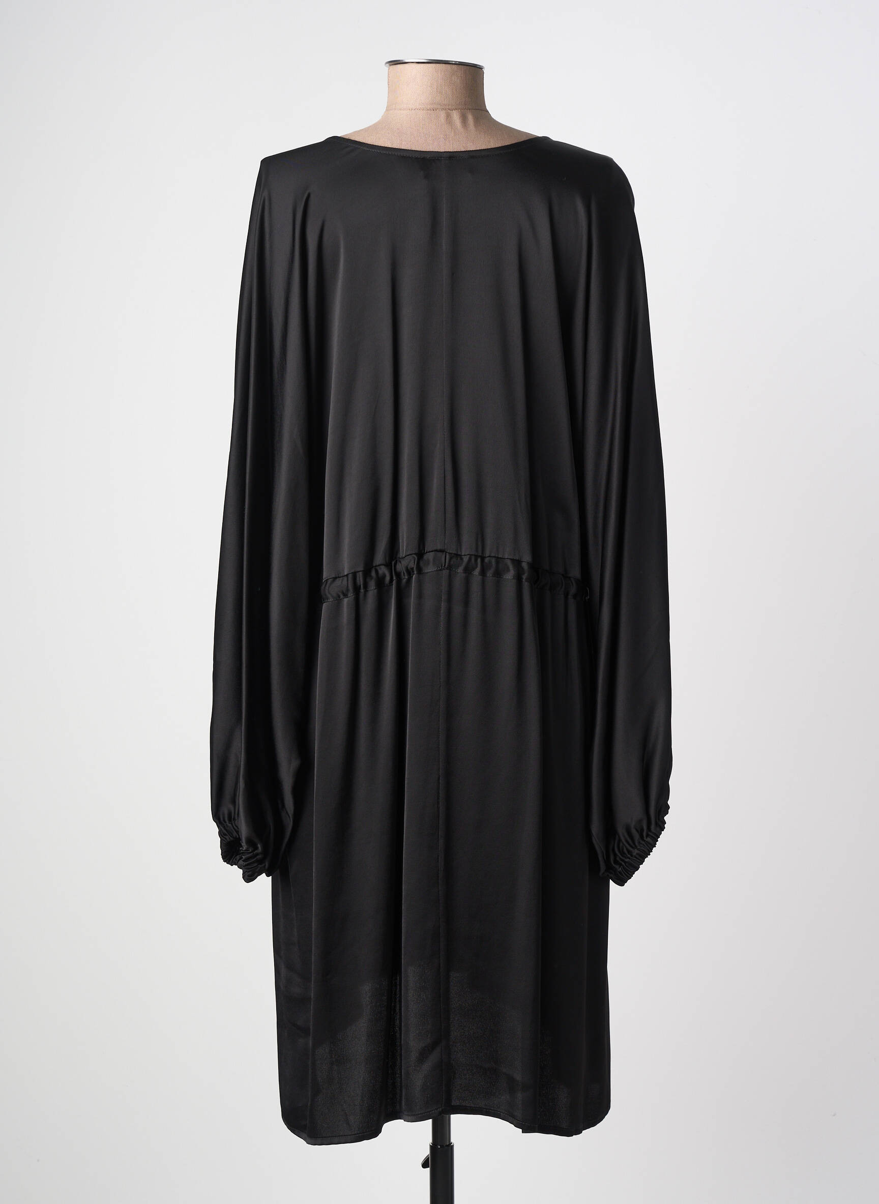 Rochie midi croială fluidă mâneci lungi negru OTTOD'AME femeie