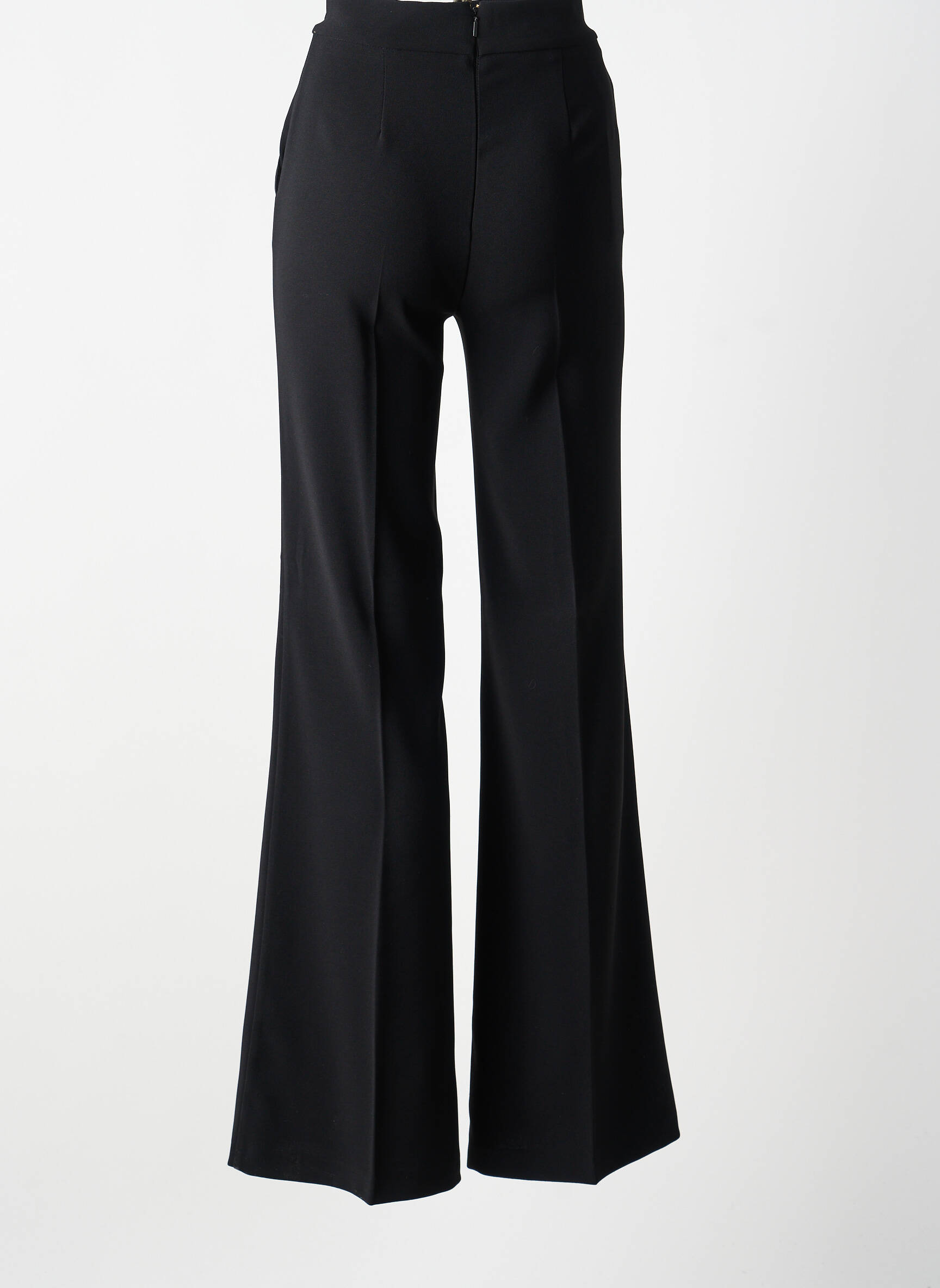 Pantalon evazat talie cu cleme talie înaltă negru PINKO femeie