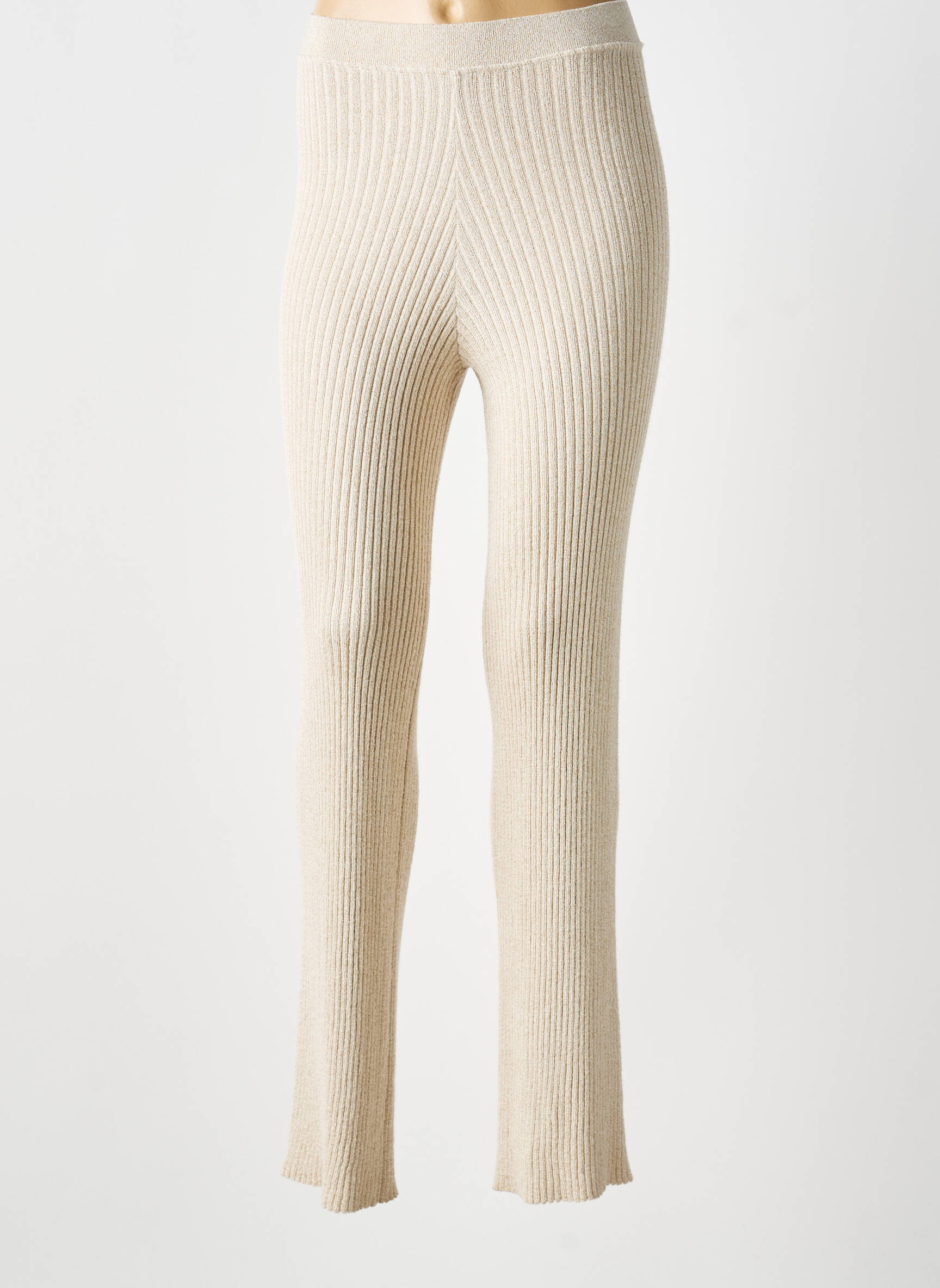 Pantalon evazat elasticitate mărime normală bej AU SOLEIL DE ST TROPEZ femeie