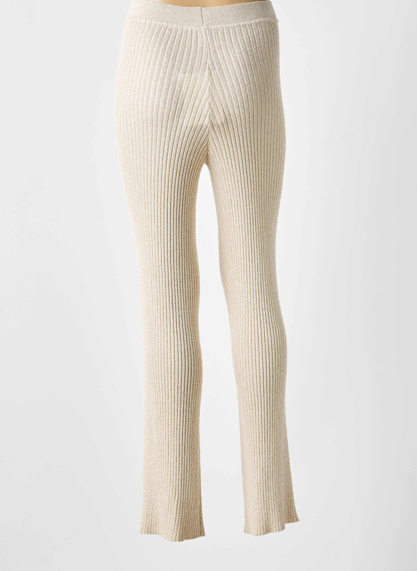 Pantalon evazat elasticitate mărime normală bej AU SOLEIL DE ST TROPEZ femeie