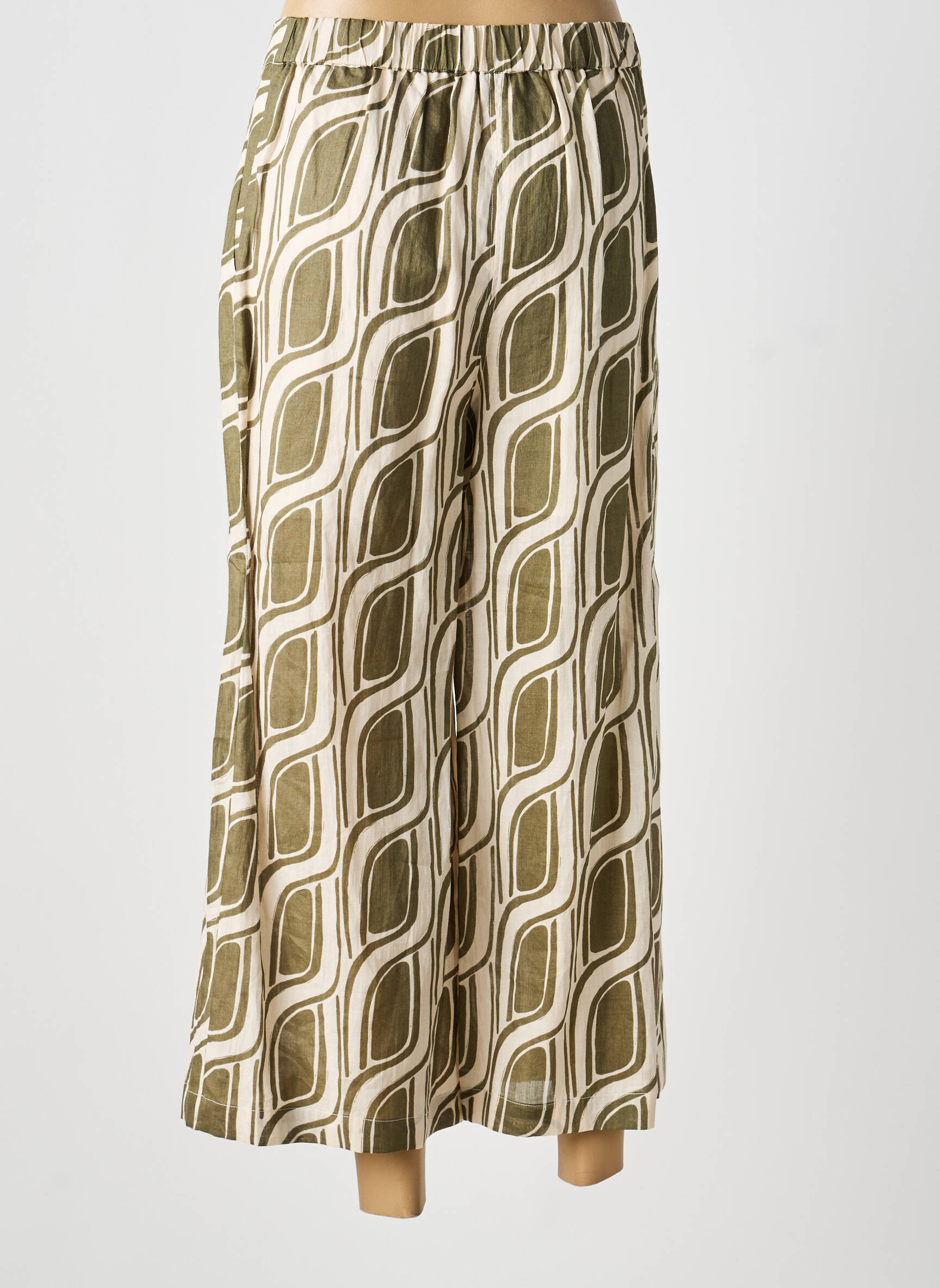 Pantalon 7/8 talie elastică mărime normală verde LIU JO femeie