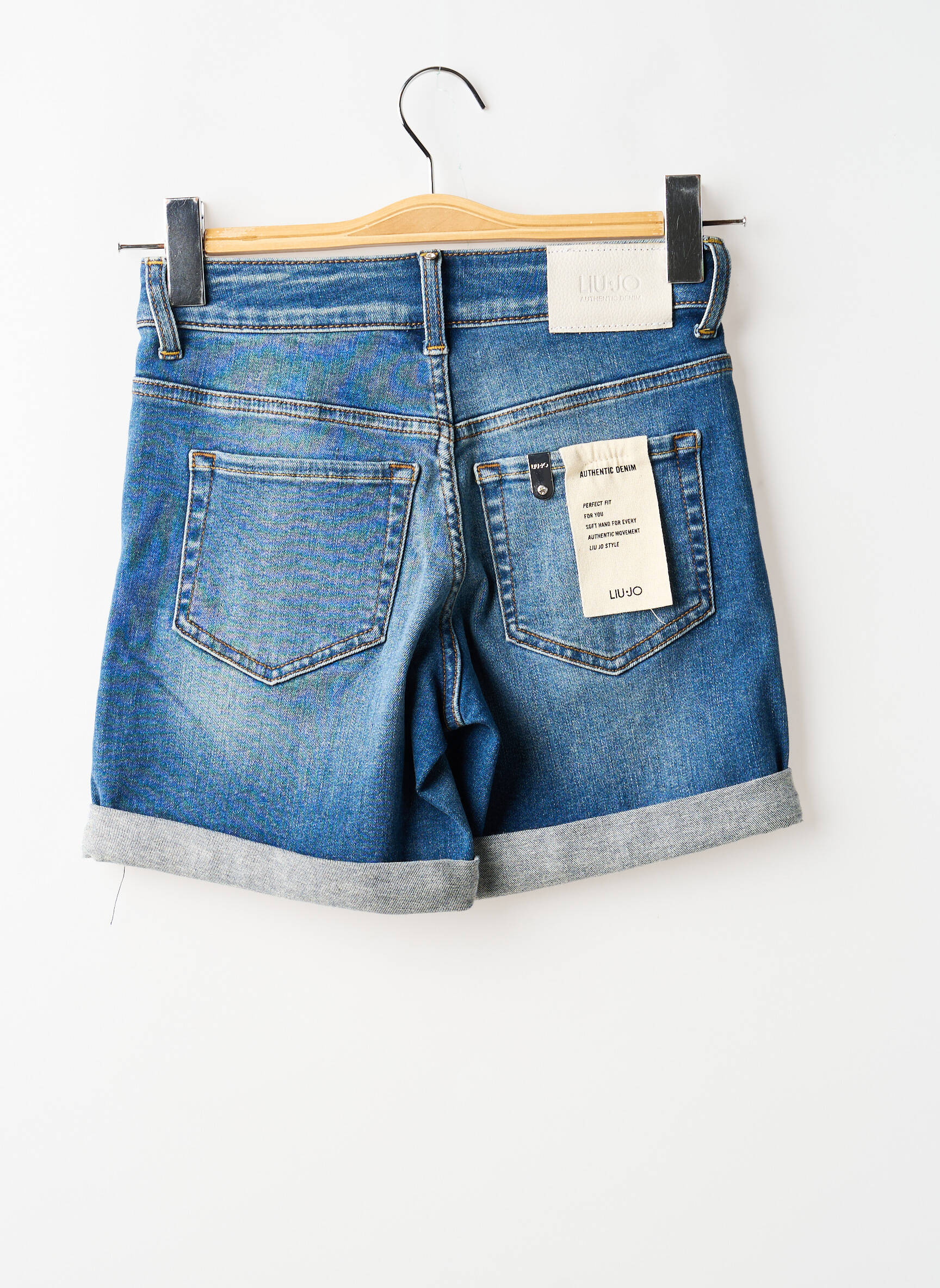 Șort țesătură denim talie înaltă albastru LIU JO femeie
