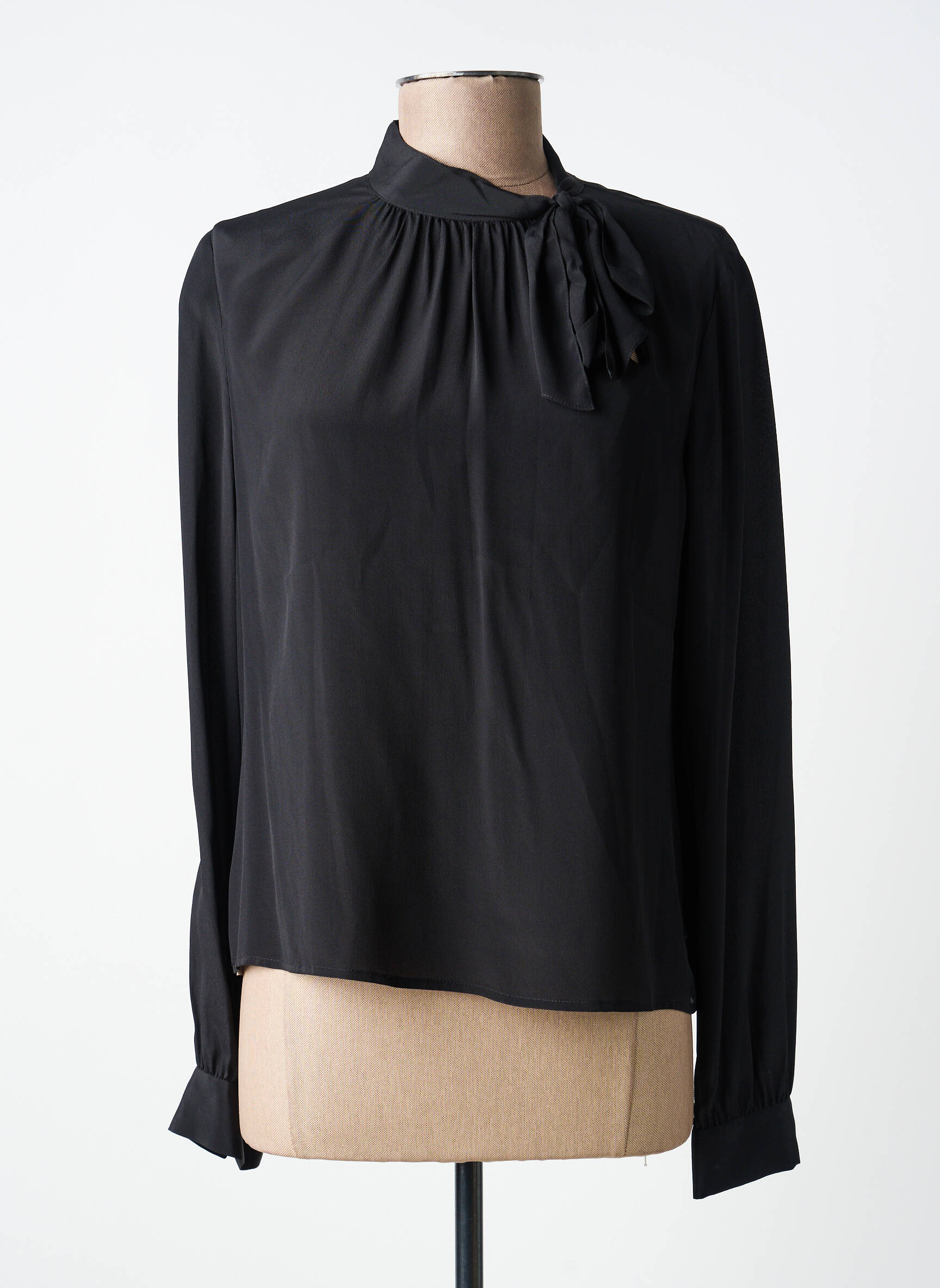 Top croială fluidă mâneci lungi negru PINKO femeie