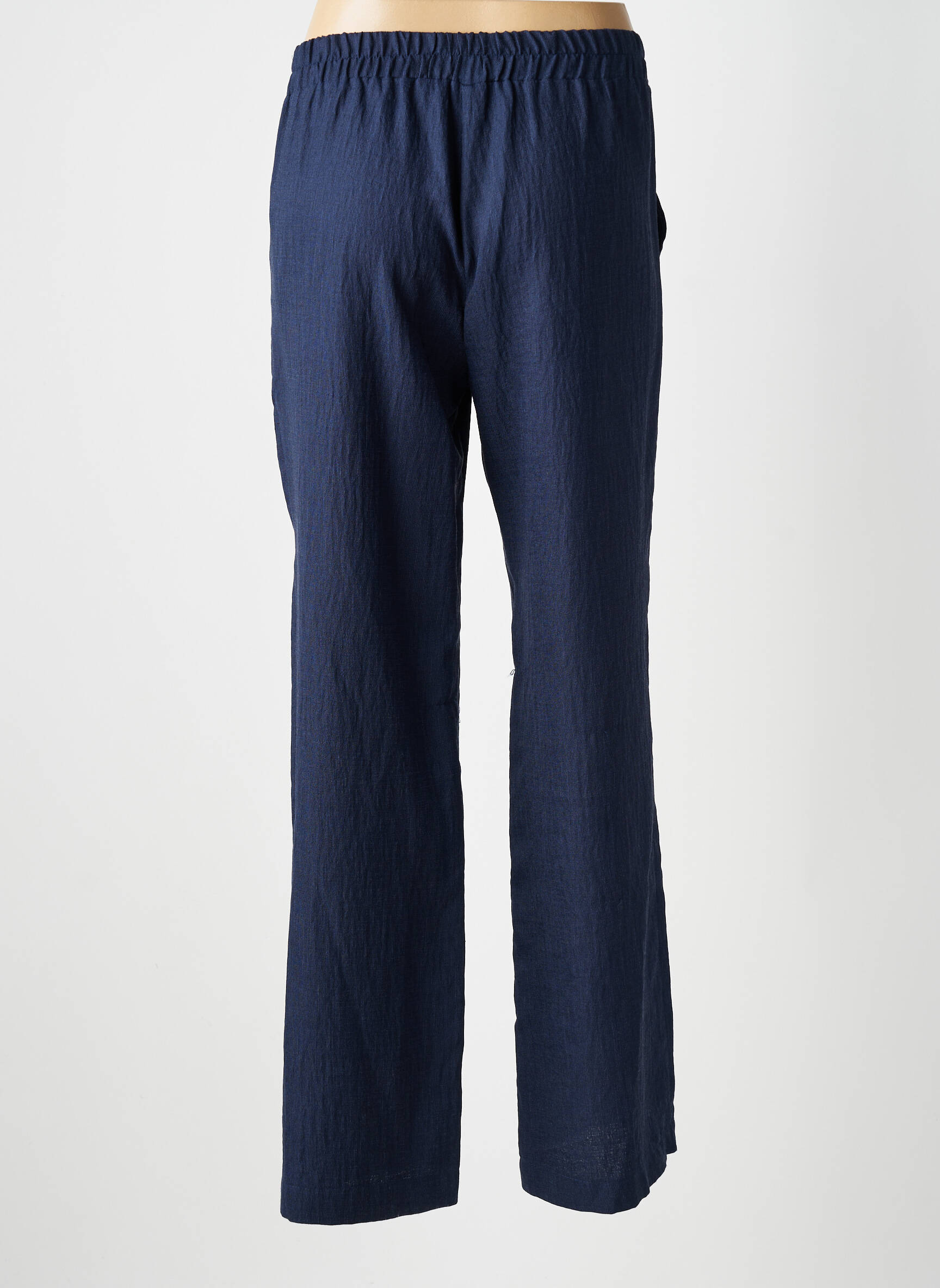 Pantalon drept țesătură poplin mărime normală albastru SCARLET ROOS femeie