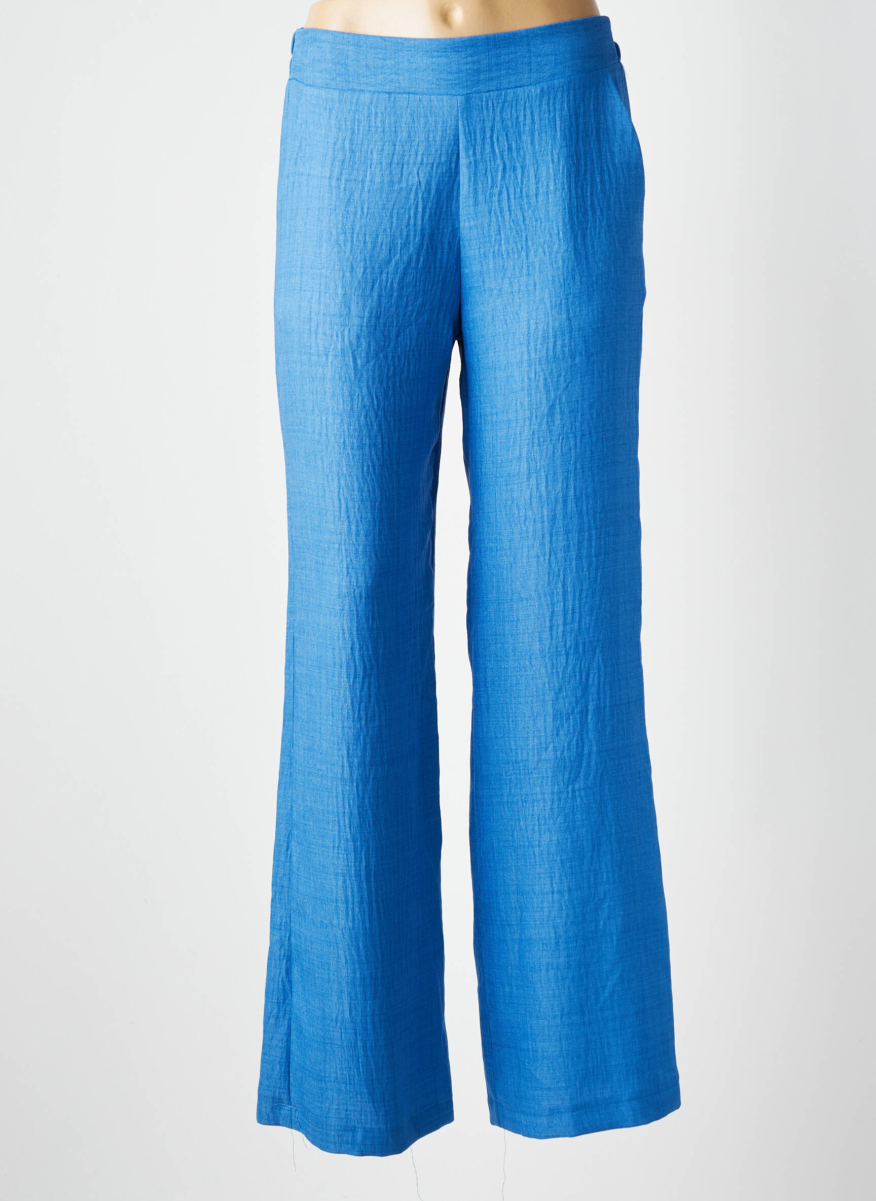 Pantalon drept talie elastică mărime normală albastru SCARLET ROOS femeie