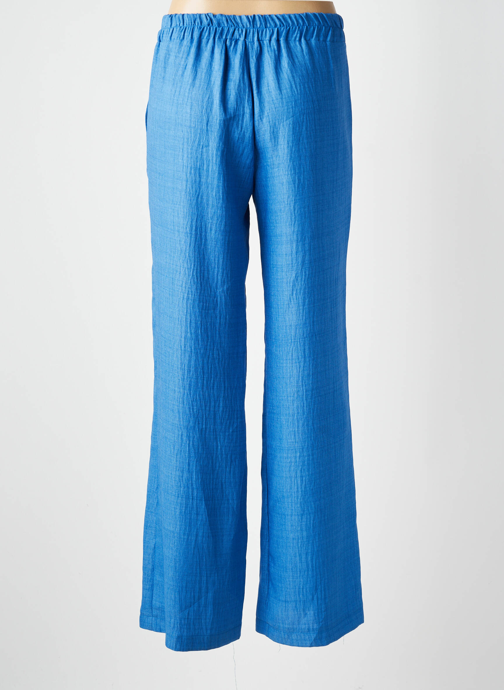 Pantalon drept talie elastică mărime normală albastru SCARLET ROOS femeie