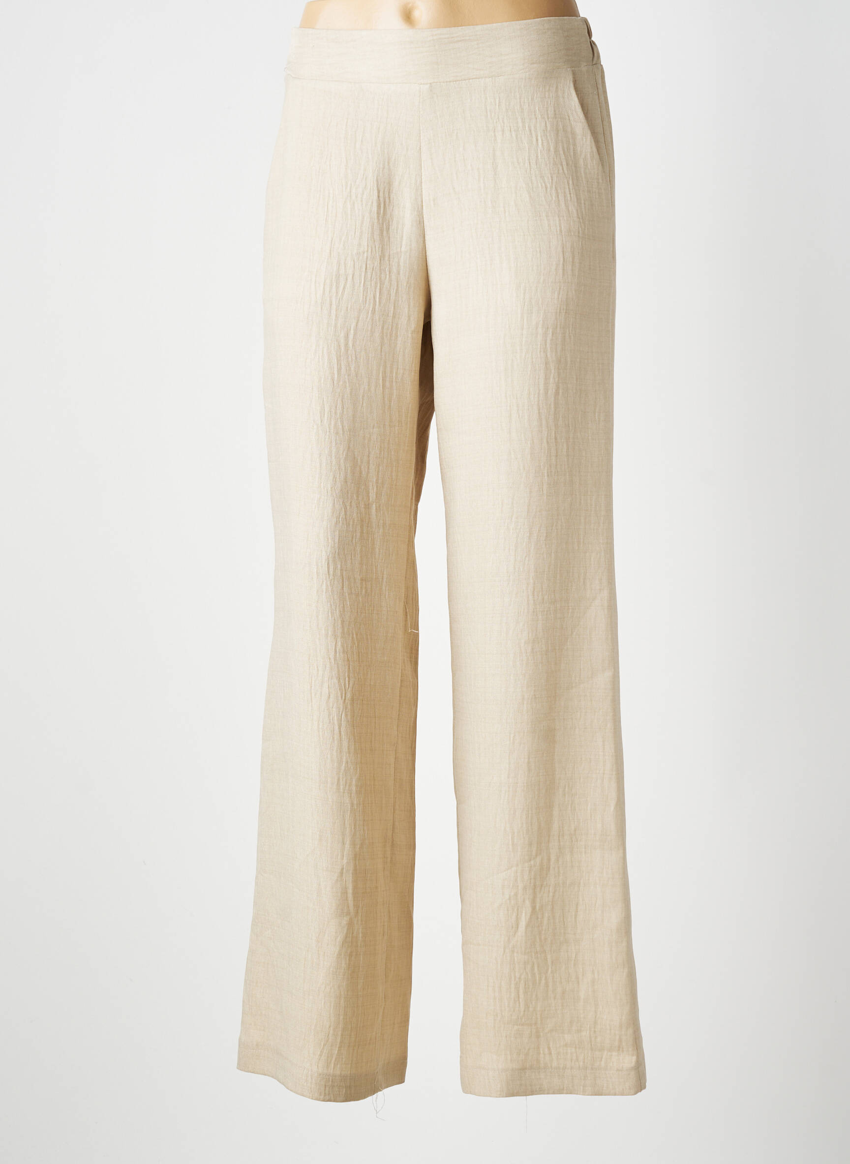 Pantalon drept talie elastică mărime normală bej SCARLET ROOS femeie
