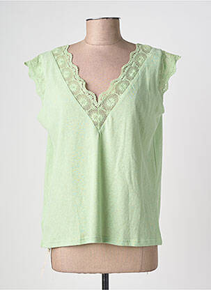 Tricou croială dreaptă mâneci scurte verde IT HIPPIE femeie