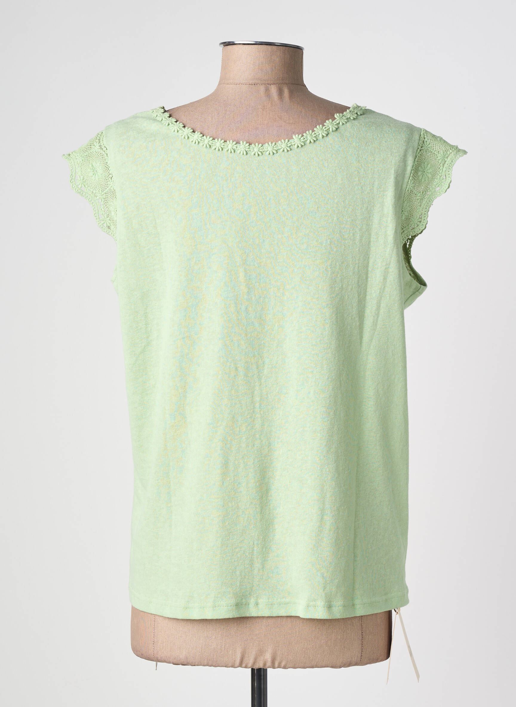 Tricou croială dreaptă mâneci scurte verde IT HIPPIE femeie