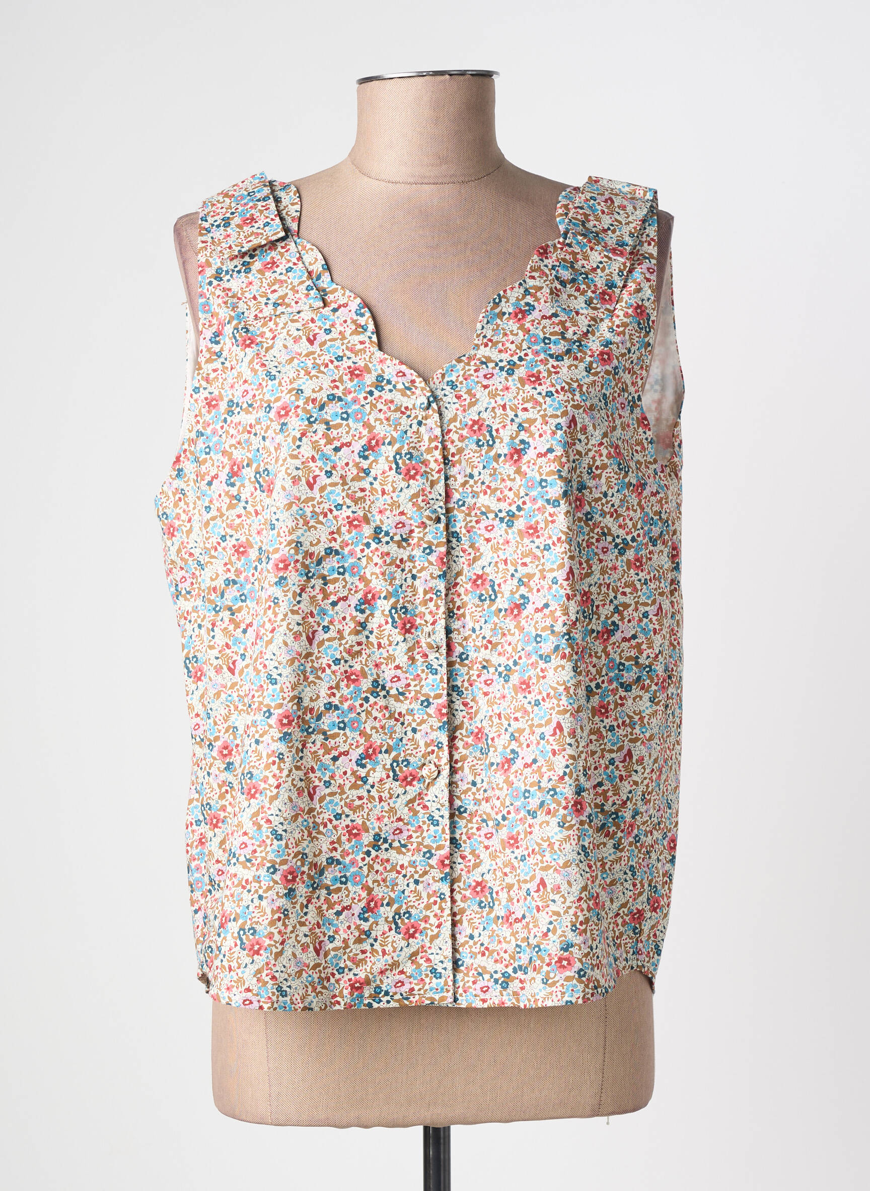 Cămașă imprimeu floral fără mâneci alb IT HIPPIE femeie