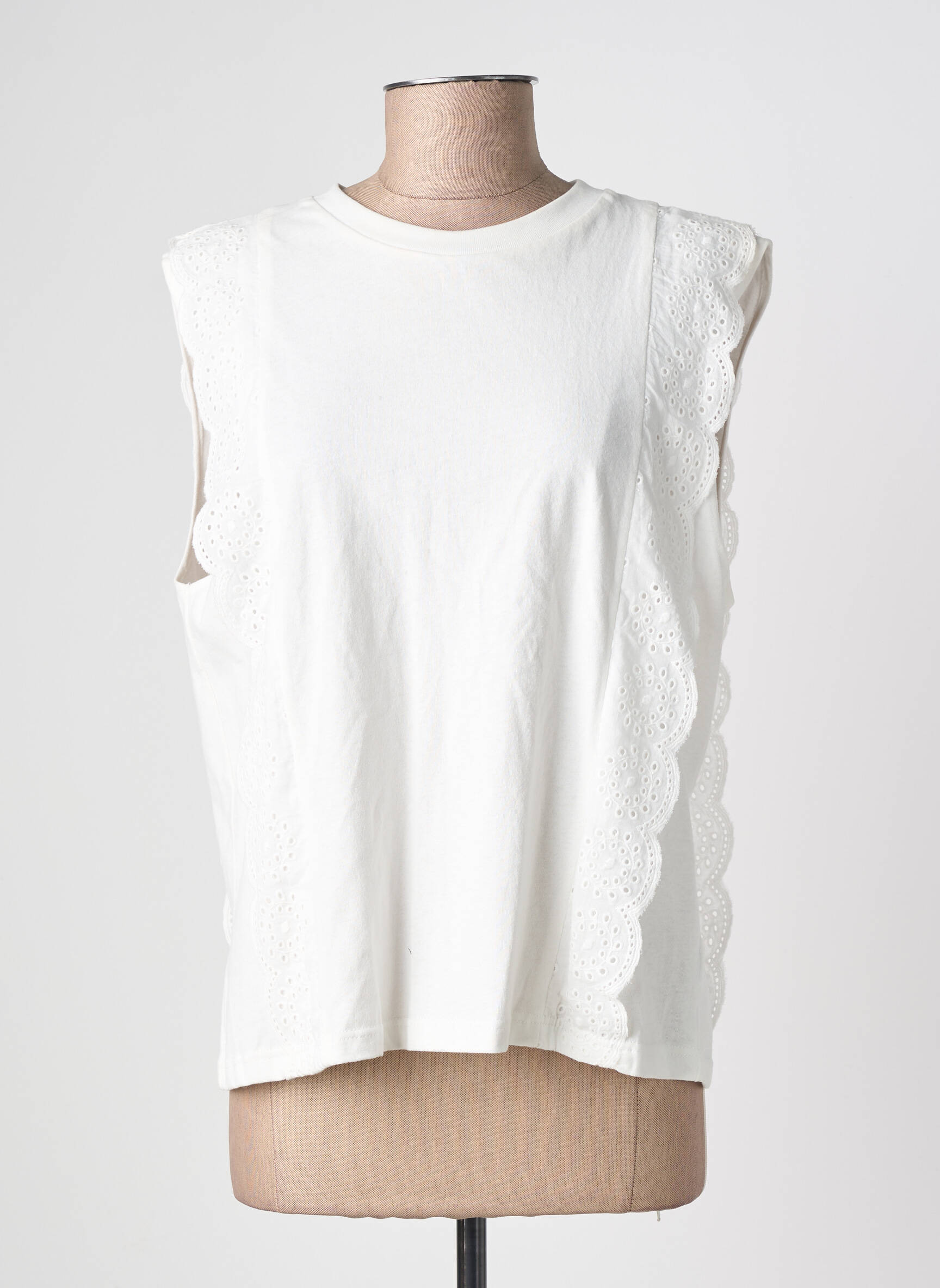 Tricou croială dreaptă mâneci scurte alb IT HIPPIE femeie