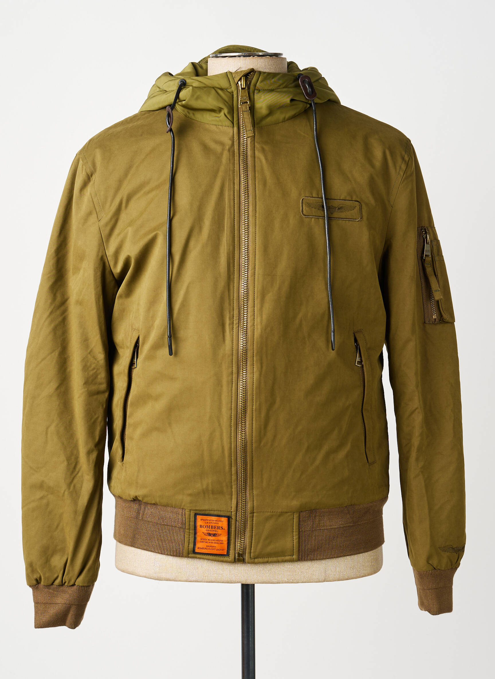 Geacă glugă verde BOMBERS bărbat