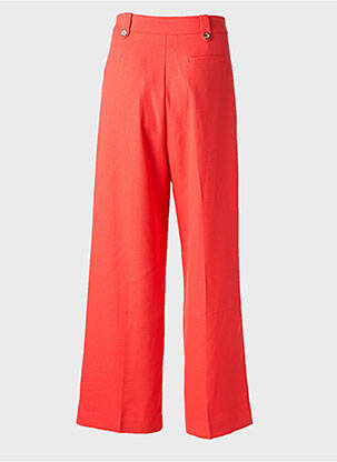 Pantalon larg țesătură crep talie înaltă portocalie GRACE & MILA femeie