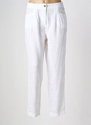 Pantalon drept țesătură crep mărime normală alb WHITE STUFF femeie