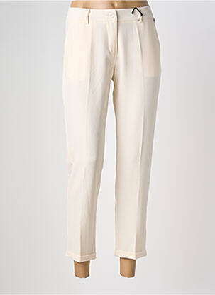 Pantalon 7/8 talie cu cleme mărime normală bej PAKO LITTO femeie