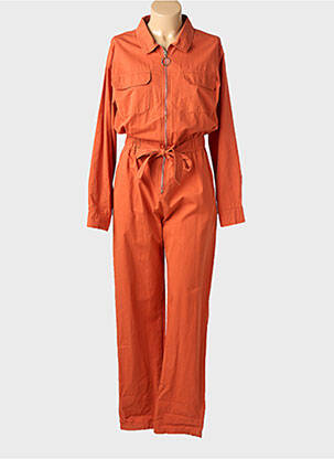 Salopetă-pantalon guler de bluză mâneci lungi portocalie INSPIRATION STUDIO femeie