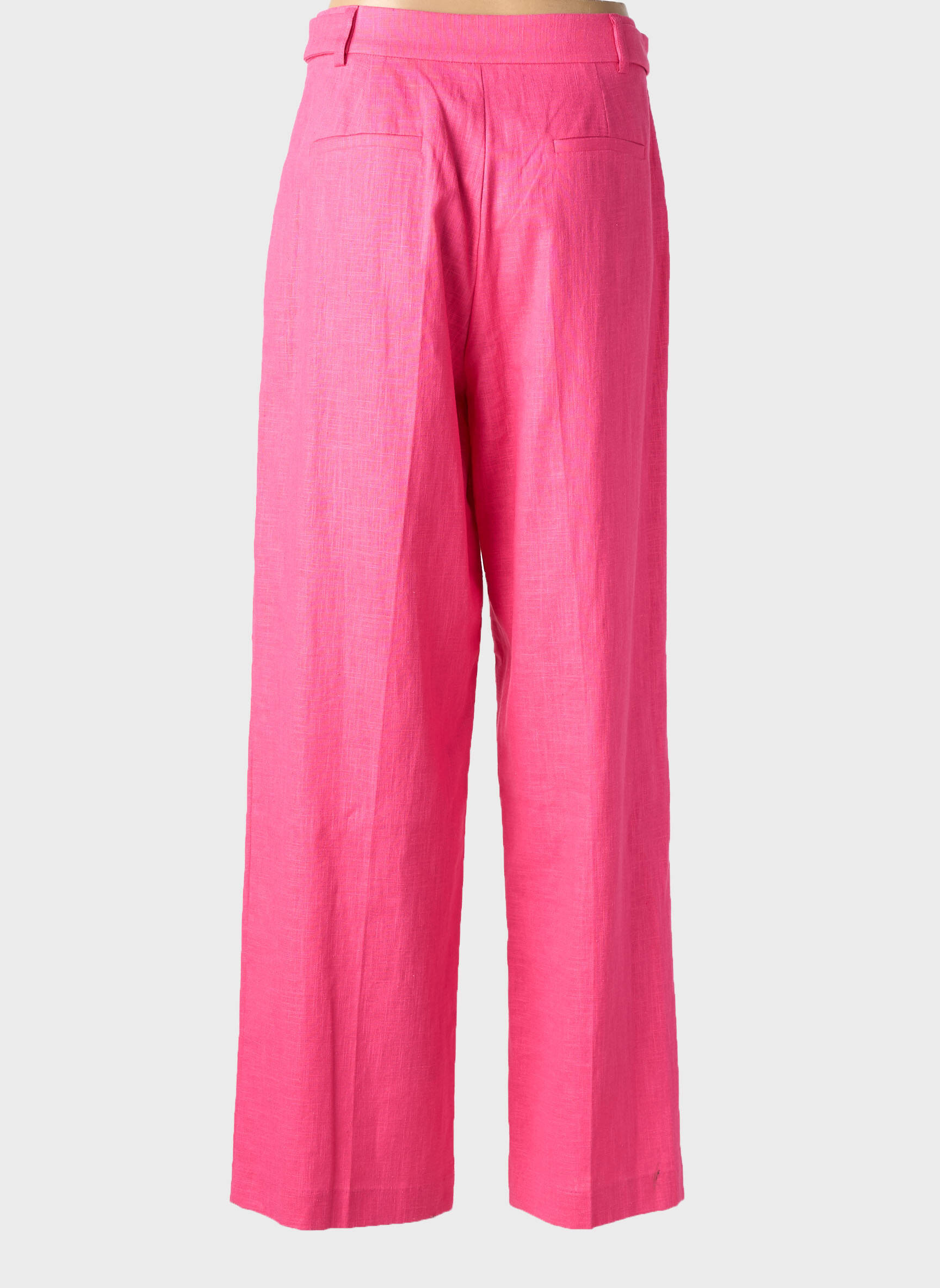 Pantalon larg țesătură crep talie înaltă roz GRACE & MILA femeie