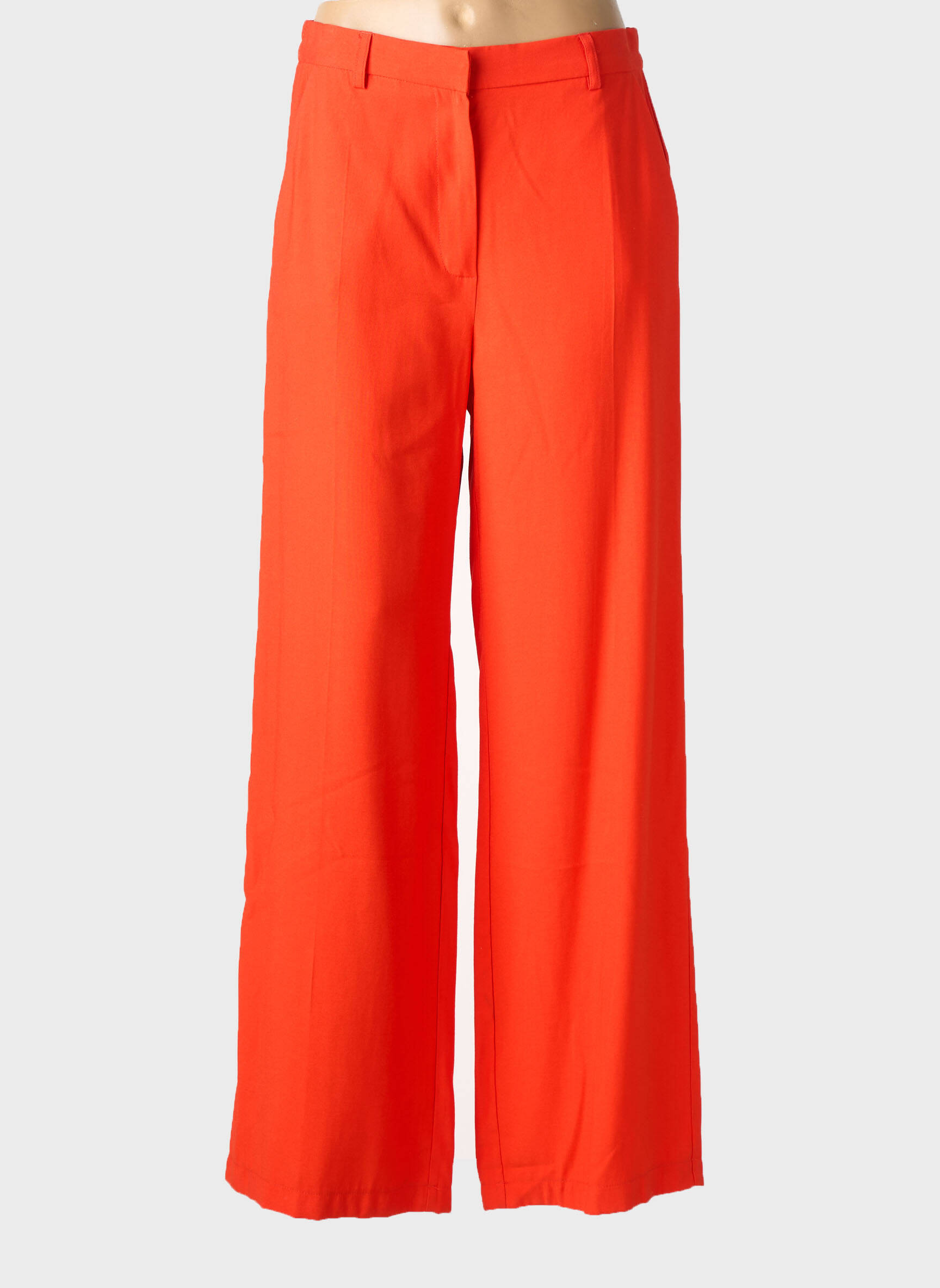 Pantalon larg țesătură crep mărime normală roșu AN' GE femeie