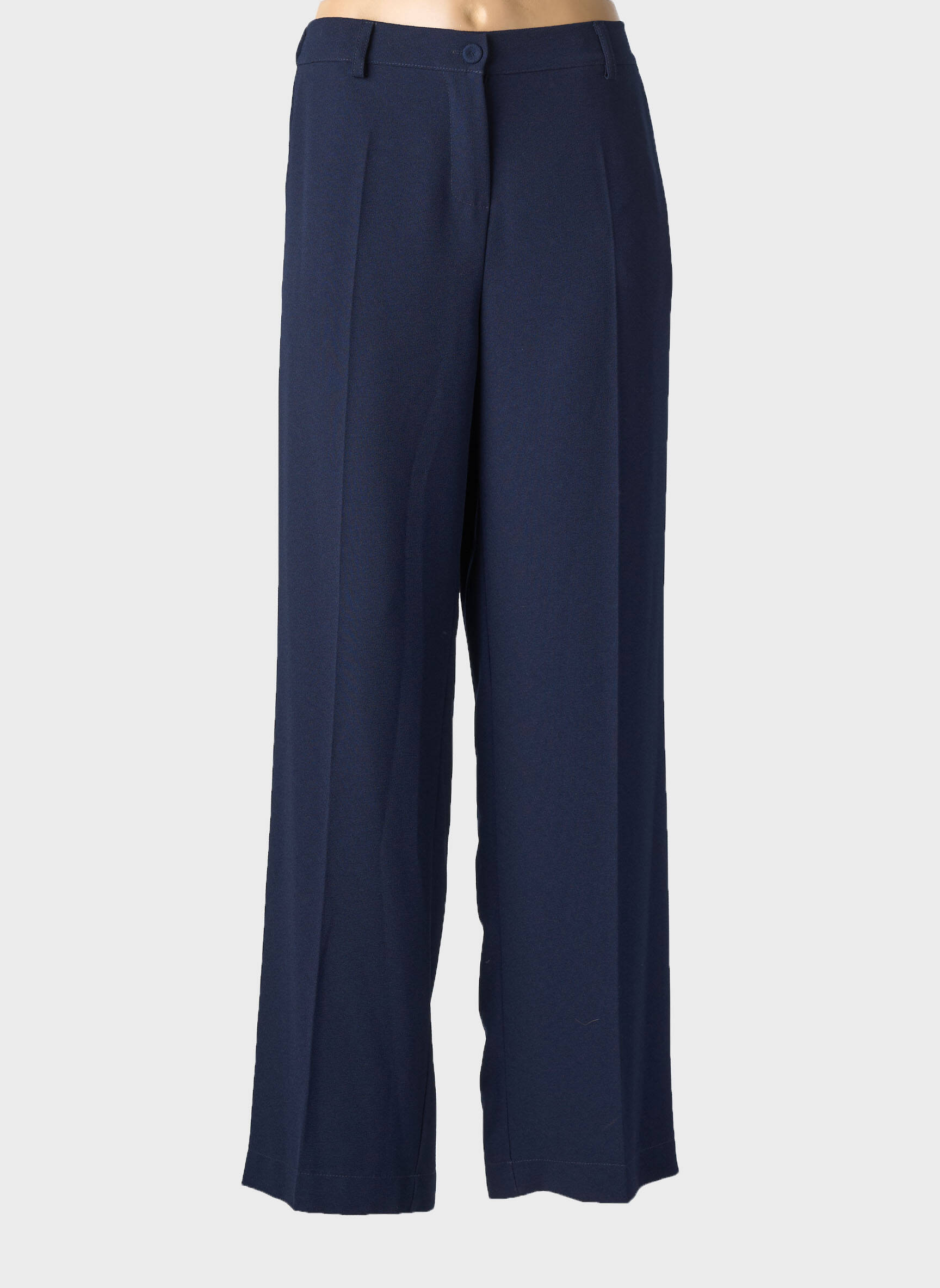 Pantalon drept țesătură crep mărime normală albastru PAKO LITTO femeie