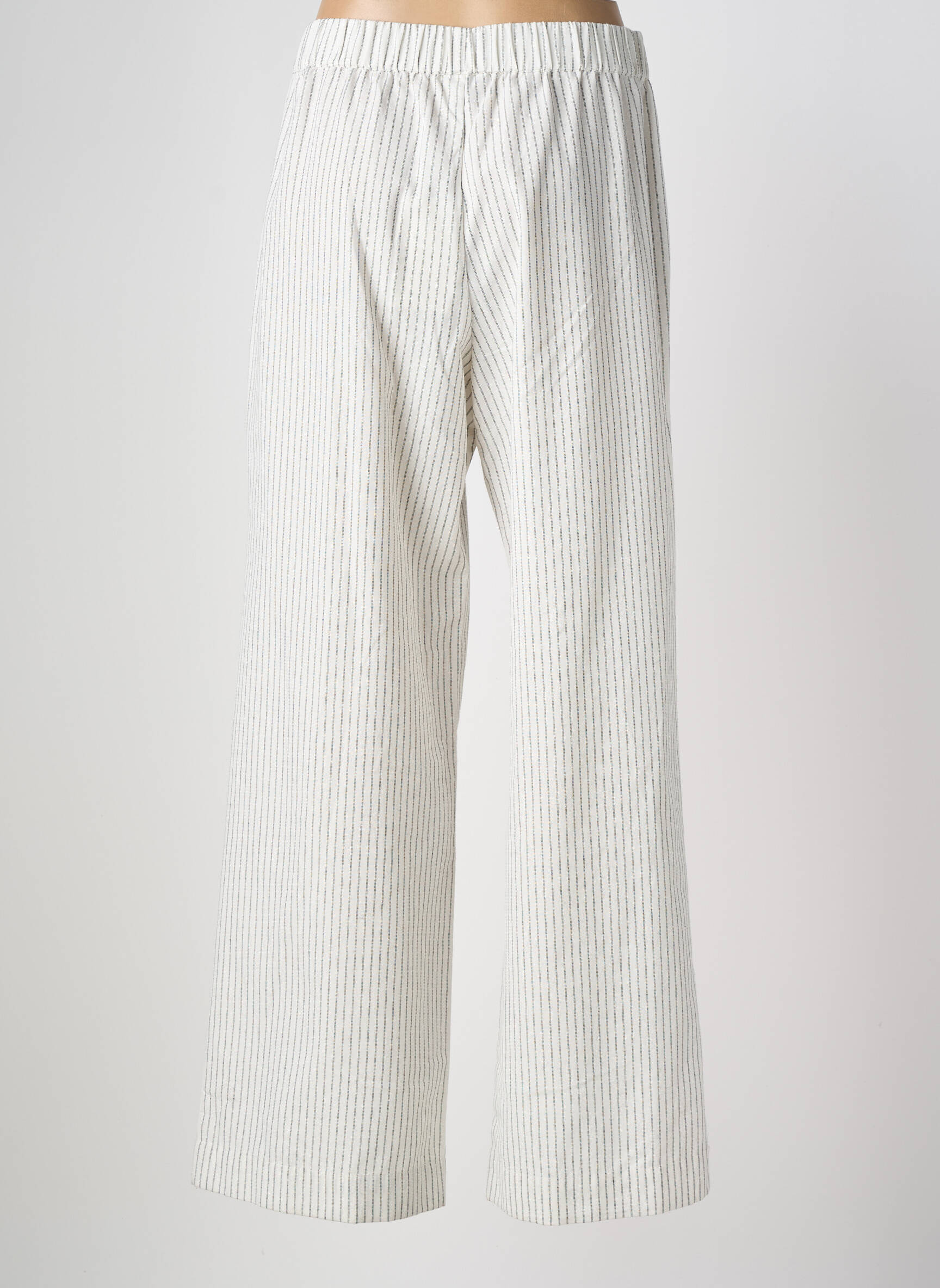 Pantalon larg țesătură crep mărime normală alb JC.SOPHIE femeie