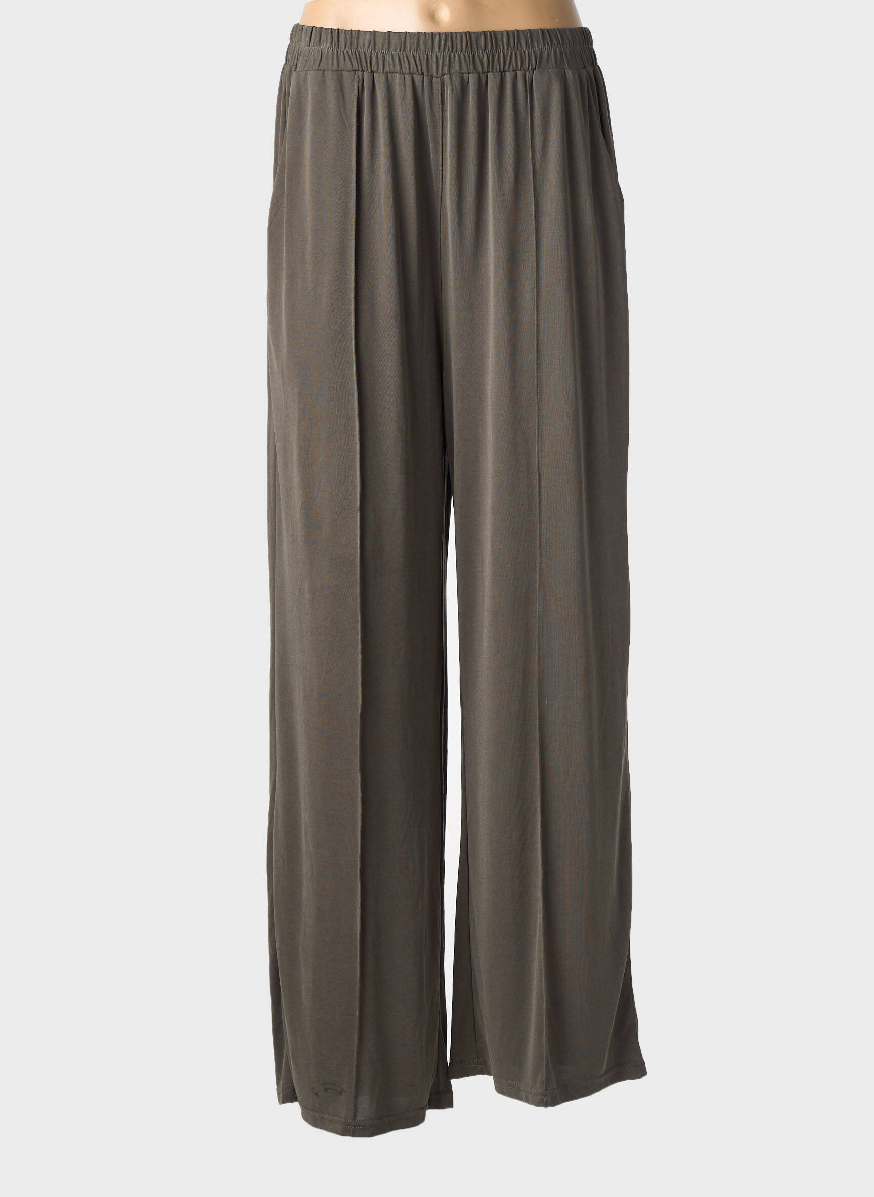 Pantalon drept elasticitate mărime normală verde GRACE & MILA femeie