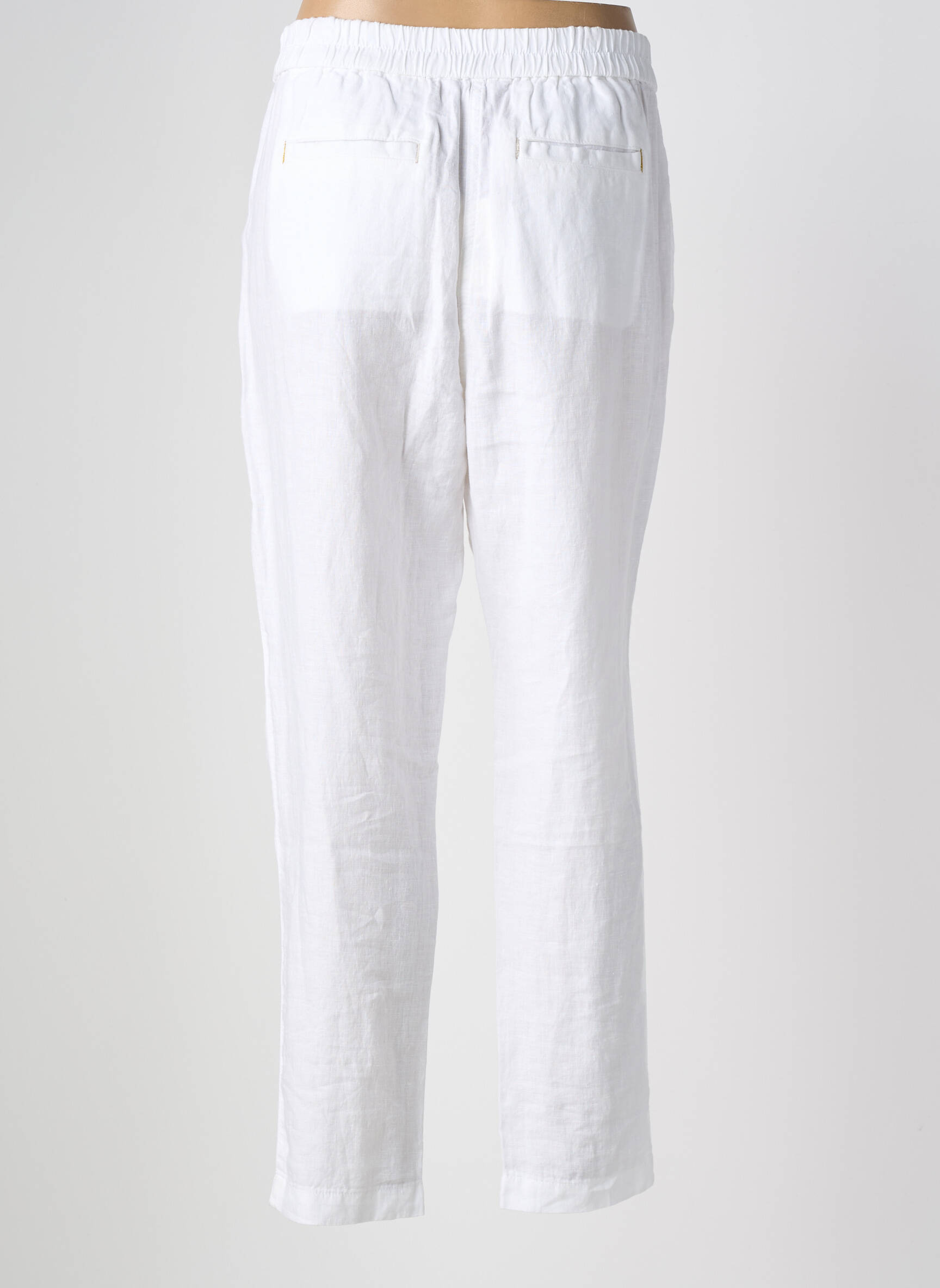 Pantalon drept țesătură crep mărime normală alb WHITE STUFF femeie