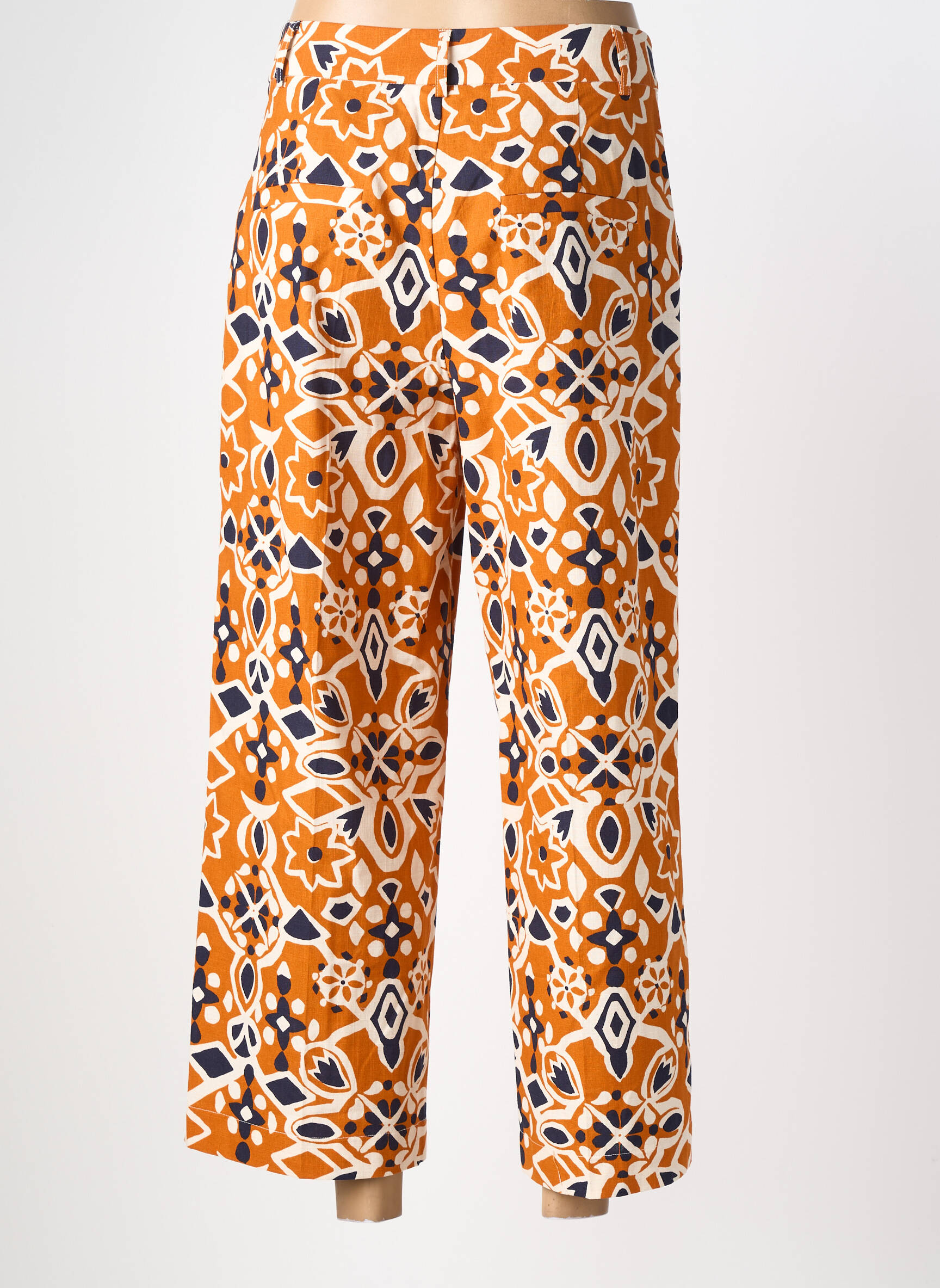 Pantalon 7/8 talie elastică mărime normală portocalie GRACE & MILA femeie