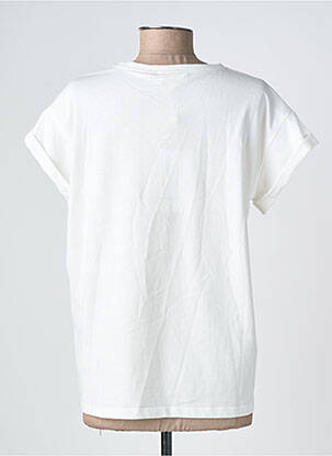 Tricou serigrafie flockată mâneci scurte alb GRACE & MILA femeie