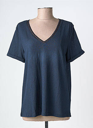 Tricou croială dreaptă mâneci scurte albastru GRACE & MILA femeie