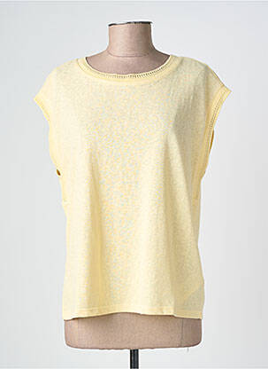 Tricou croială dreaptă mâneci scurte galben GRACE & MILA femeie