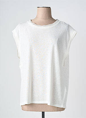Tricou croială dreaptă mâneci scurte alb GRACE & MILA femeie