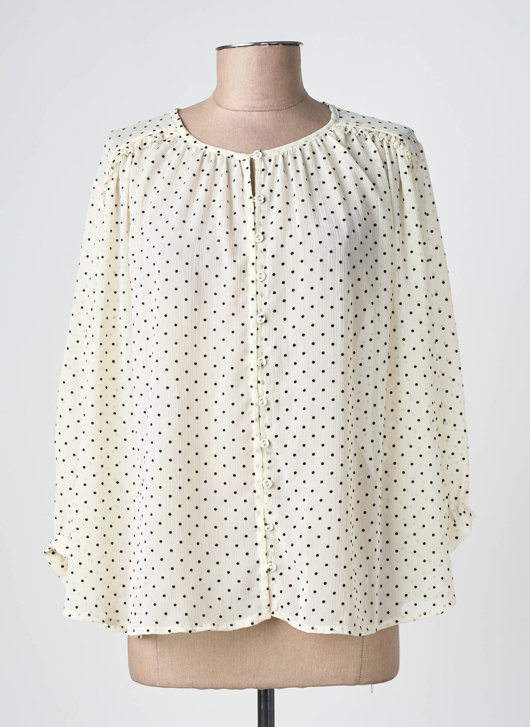 Cămașă țesătură crep mâneci lungi alb GRACE & MILA femeie