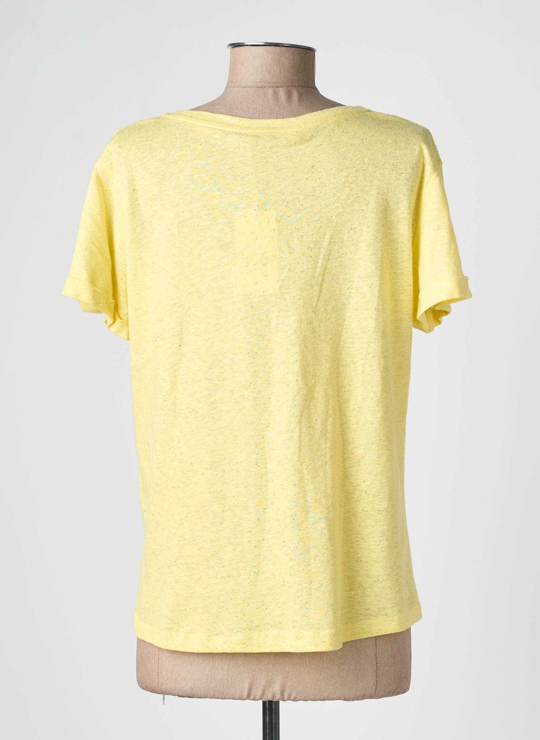 Tricou croială dreaptă mâneci scurte galben IT HIPPIE femeie