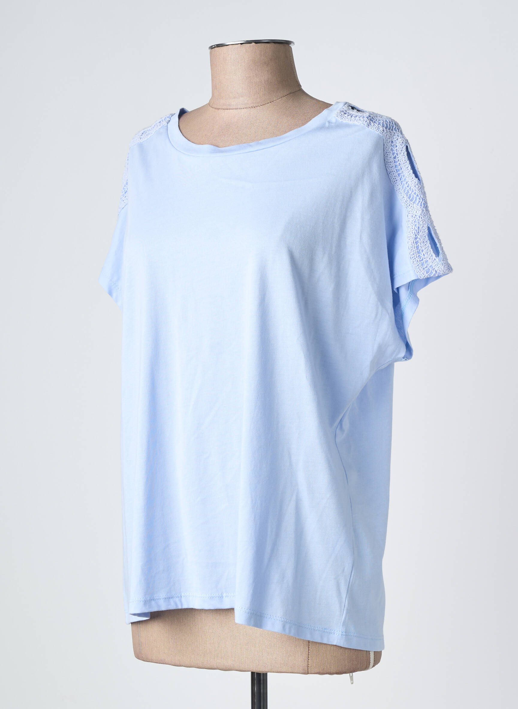 Tricou croială dreaptă mâneci scurte albastru GOA femeie