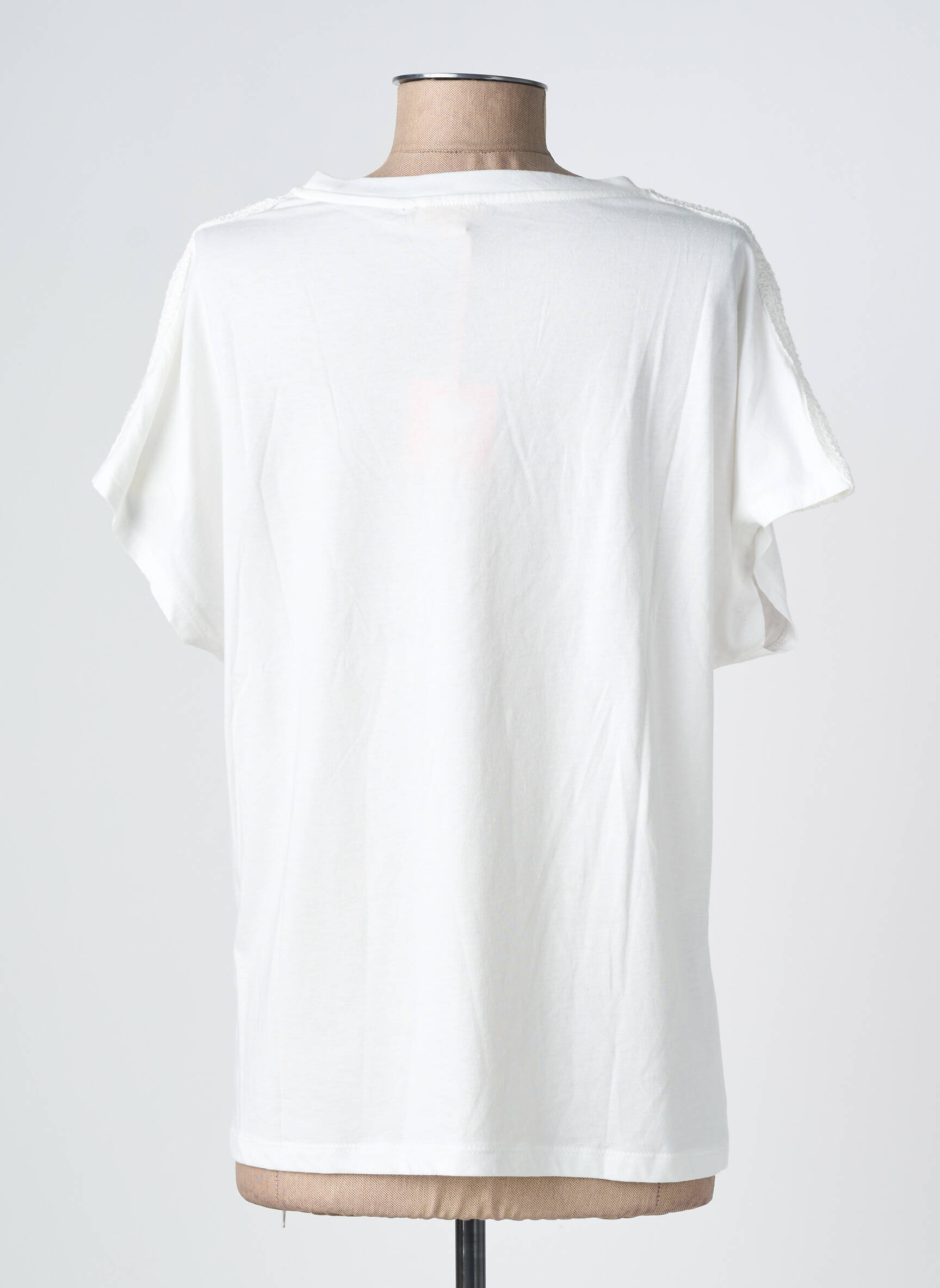 Tricou croială dreaptă mâneci scurte alb GOA femeie