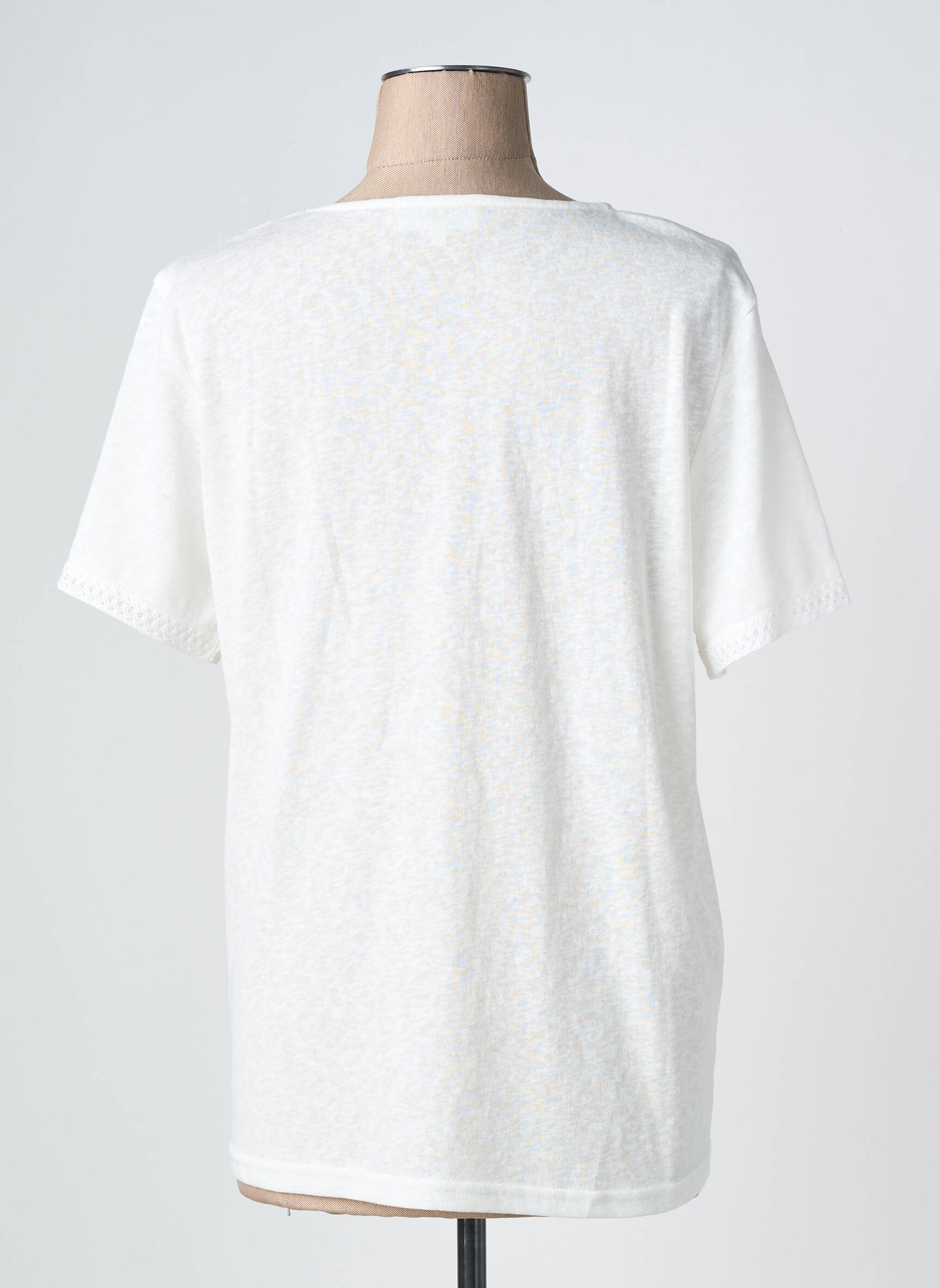 Tricou croială dreaptă mâneci scurte alb GRACE & MILA femeie
