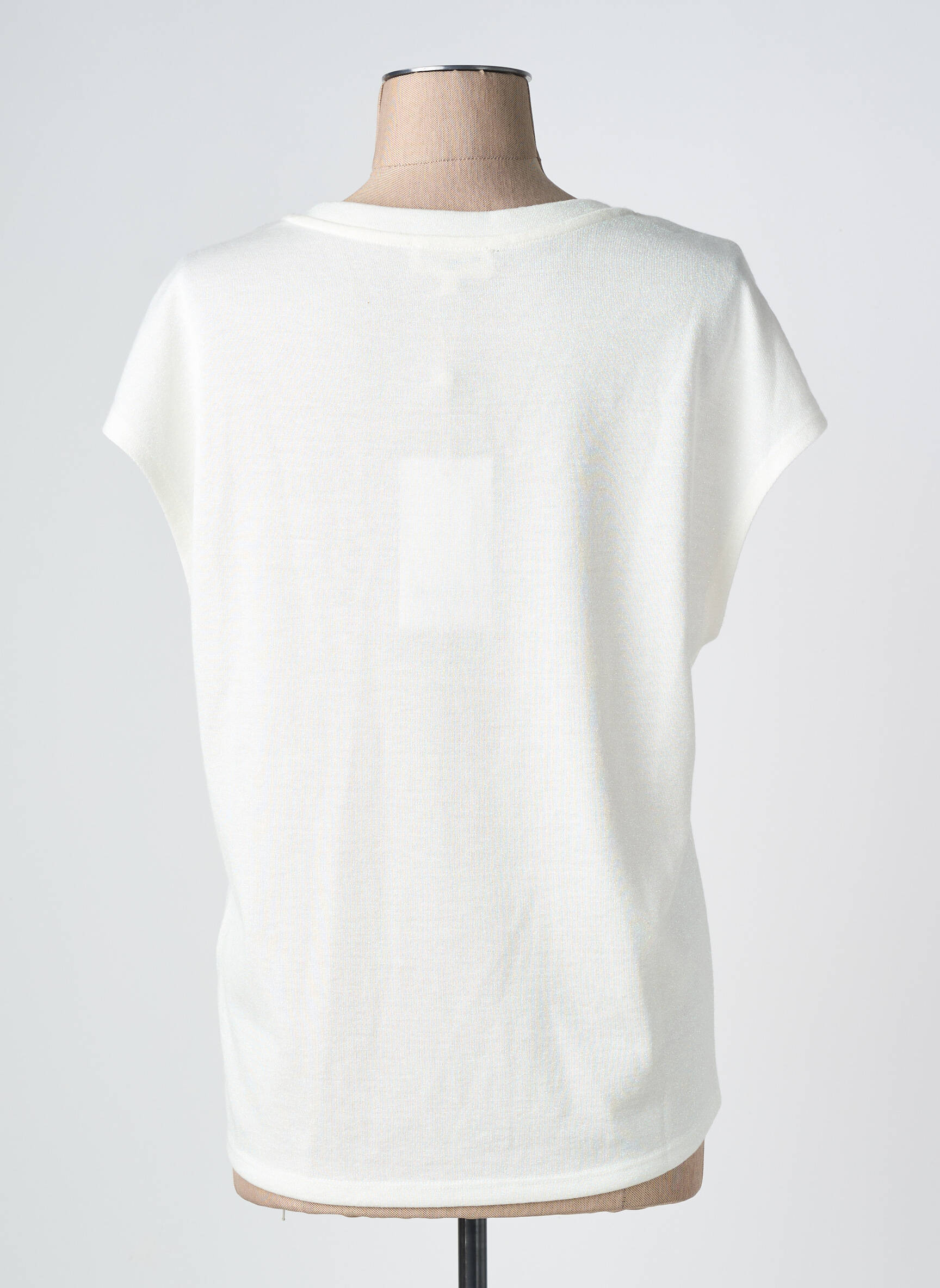 Tricou croială dreaptă mâneci scurte alb GRACE & MILA femeie