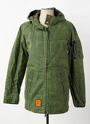 Parka finisaj interior căptușeală satinată cu glugă verde BOMBERS bărbat
